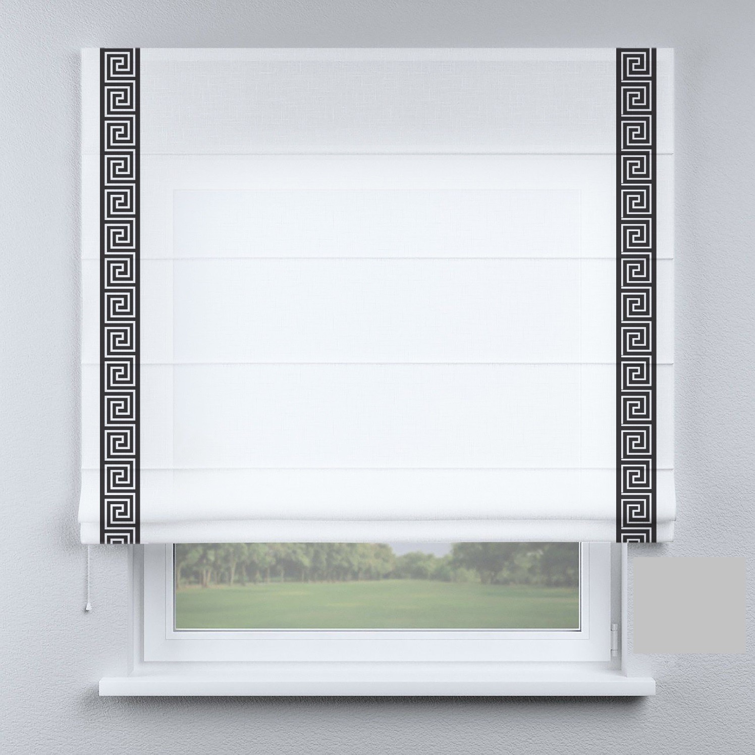 

Римские шторы DECOLIV белые с черными кантами 70*170 см