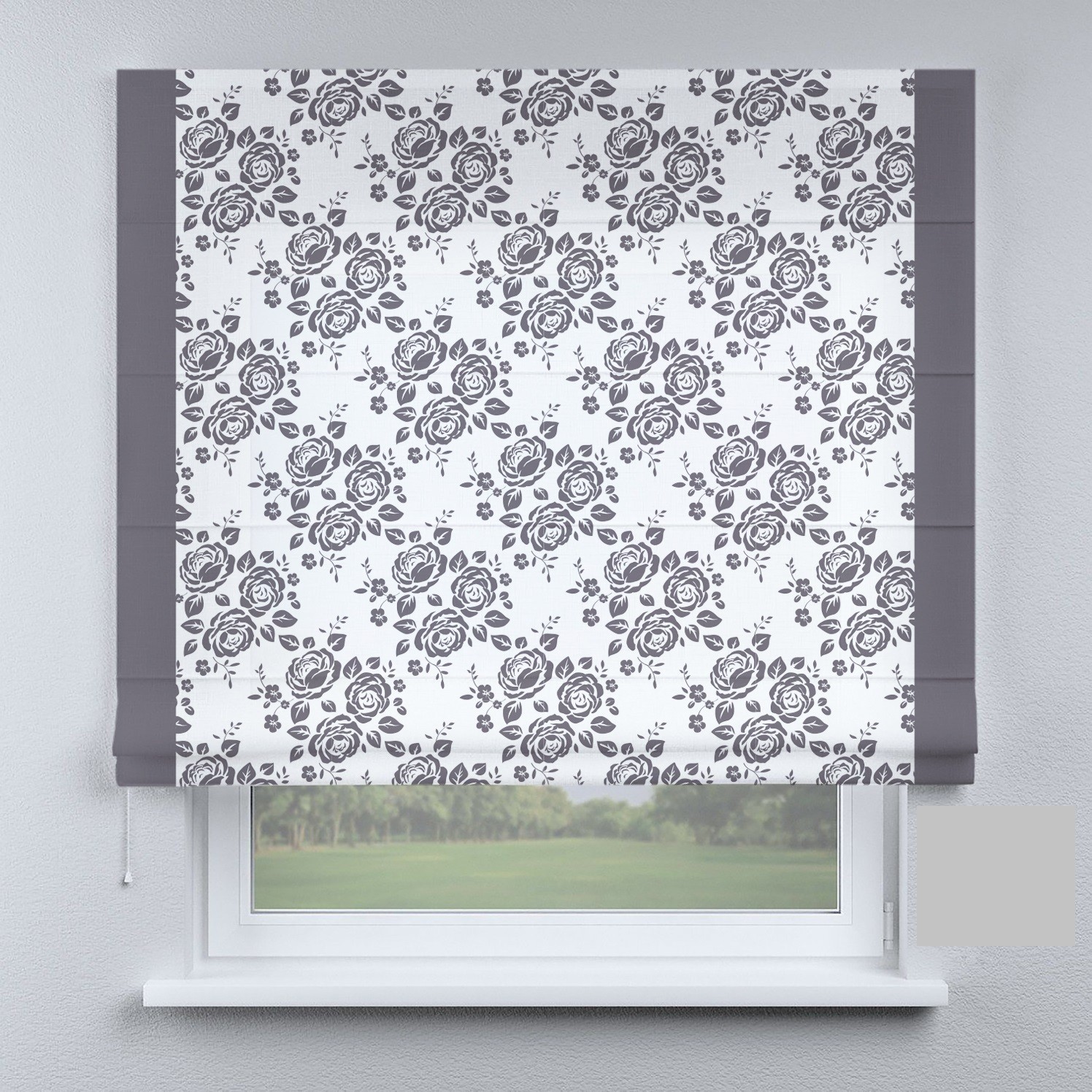 

Римские шторы DECOLIV цветы темно-серые 180*170 см