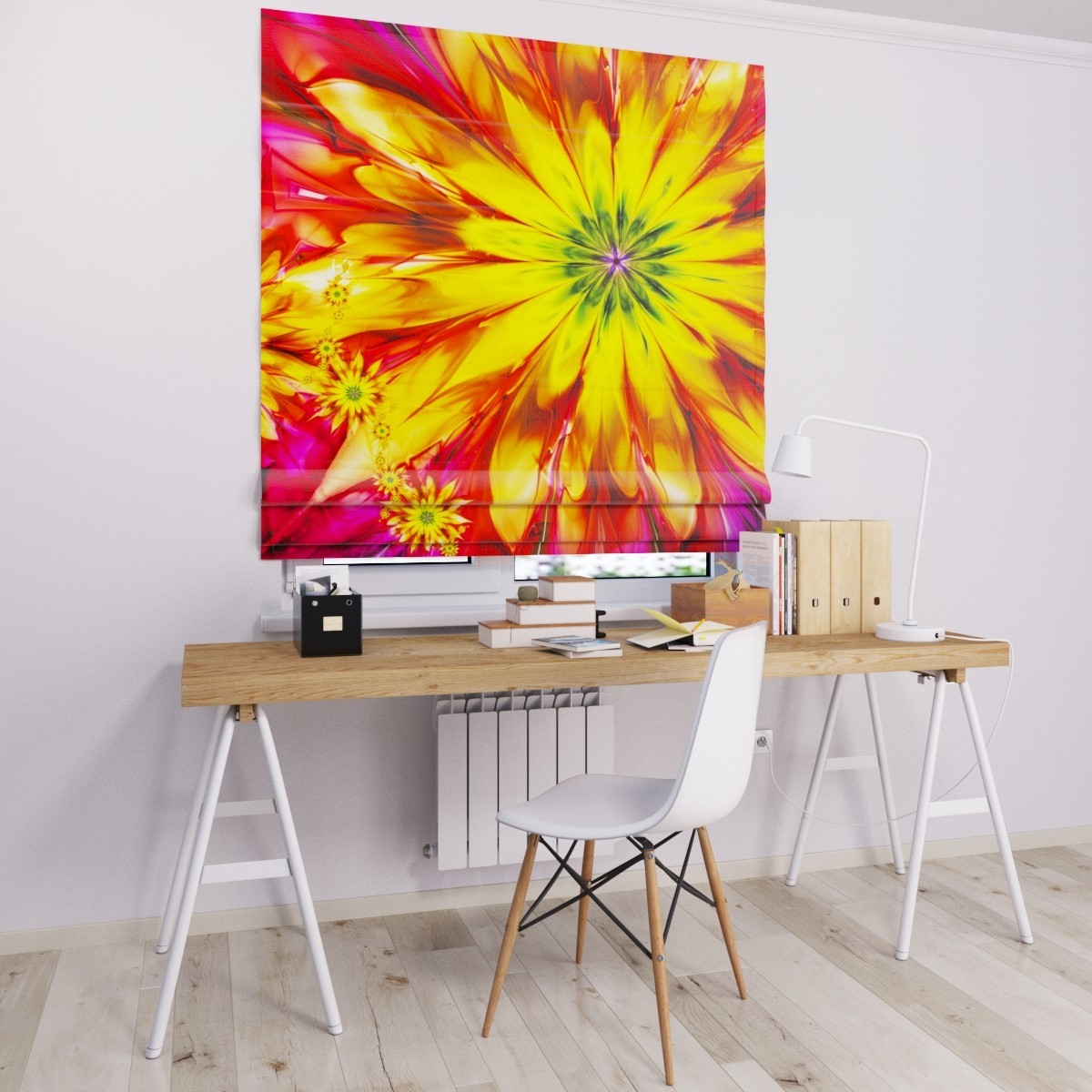 

Римские шторы DECOLIV цветок желтый 170*170 см