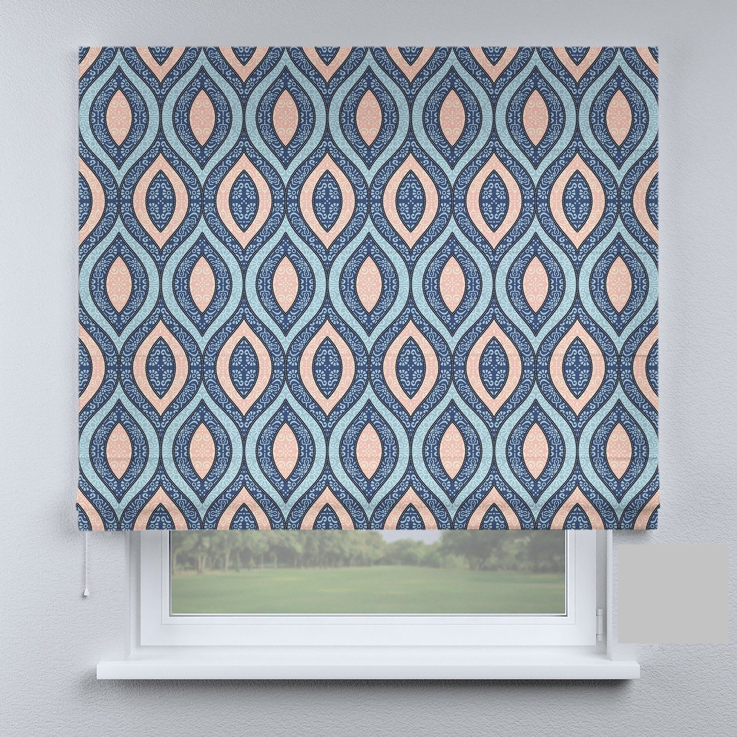 

Римские шторы DECOLIV узоры синие 100*170 см