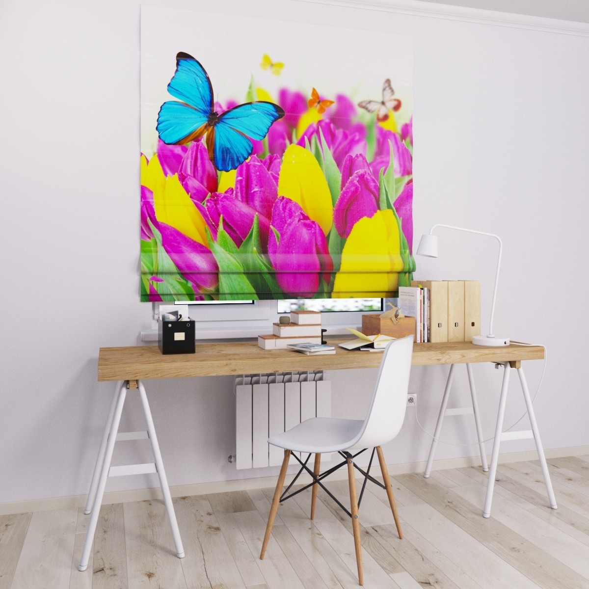 

Римские шторы DECOLIV тюльпаны разноцветные 50*170 см