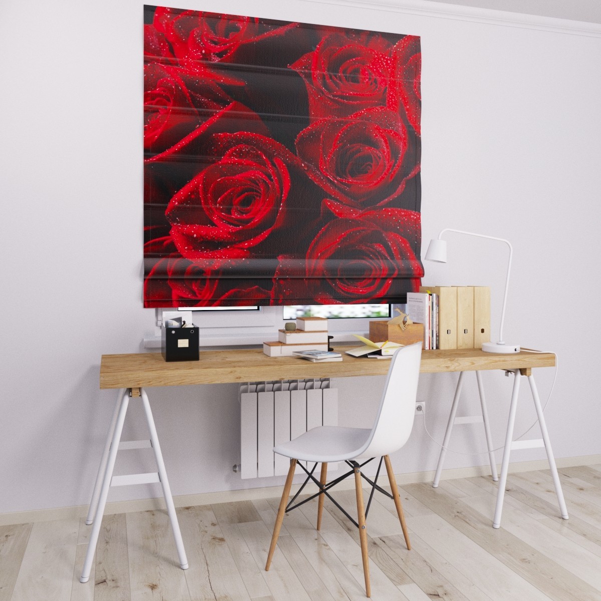 

Римские шторы DECOLIV красные розы 250*170 см