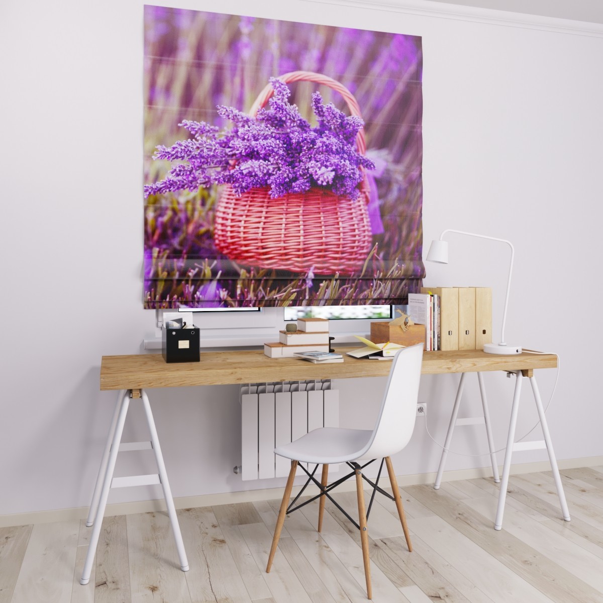 

Римские шторы DECOLIV цветы в корзине 150*170 см