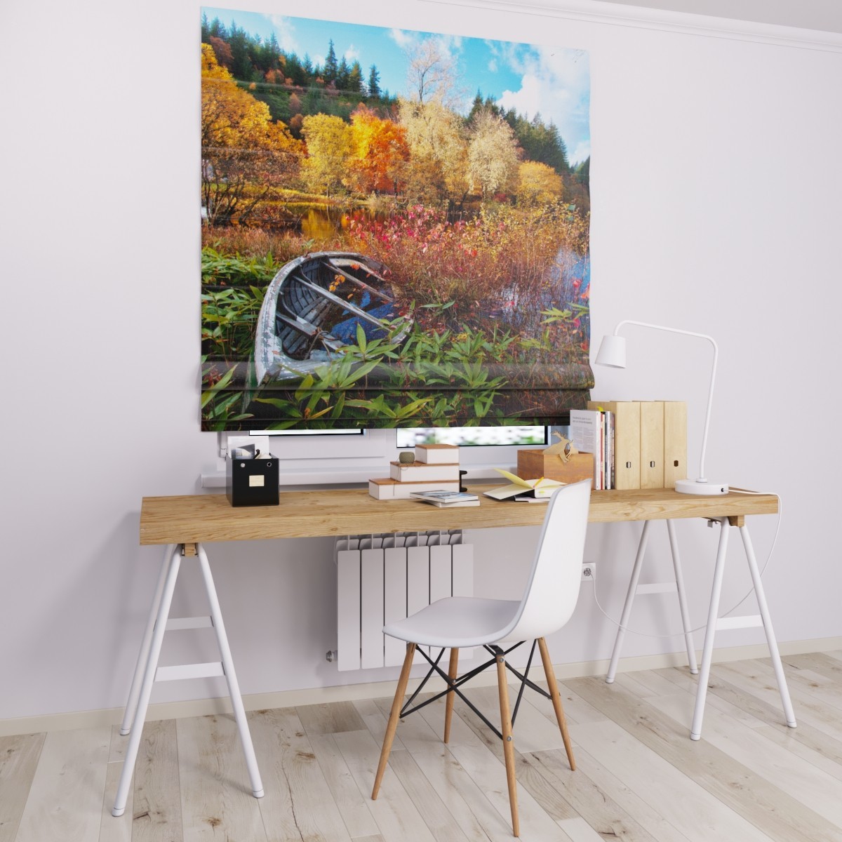 

Римские шторы DECOLIV природа с лодкой 50*170 см