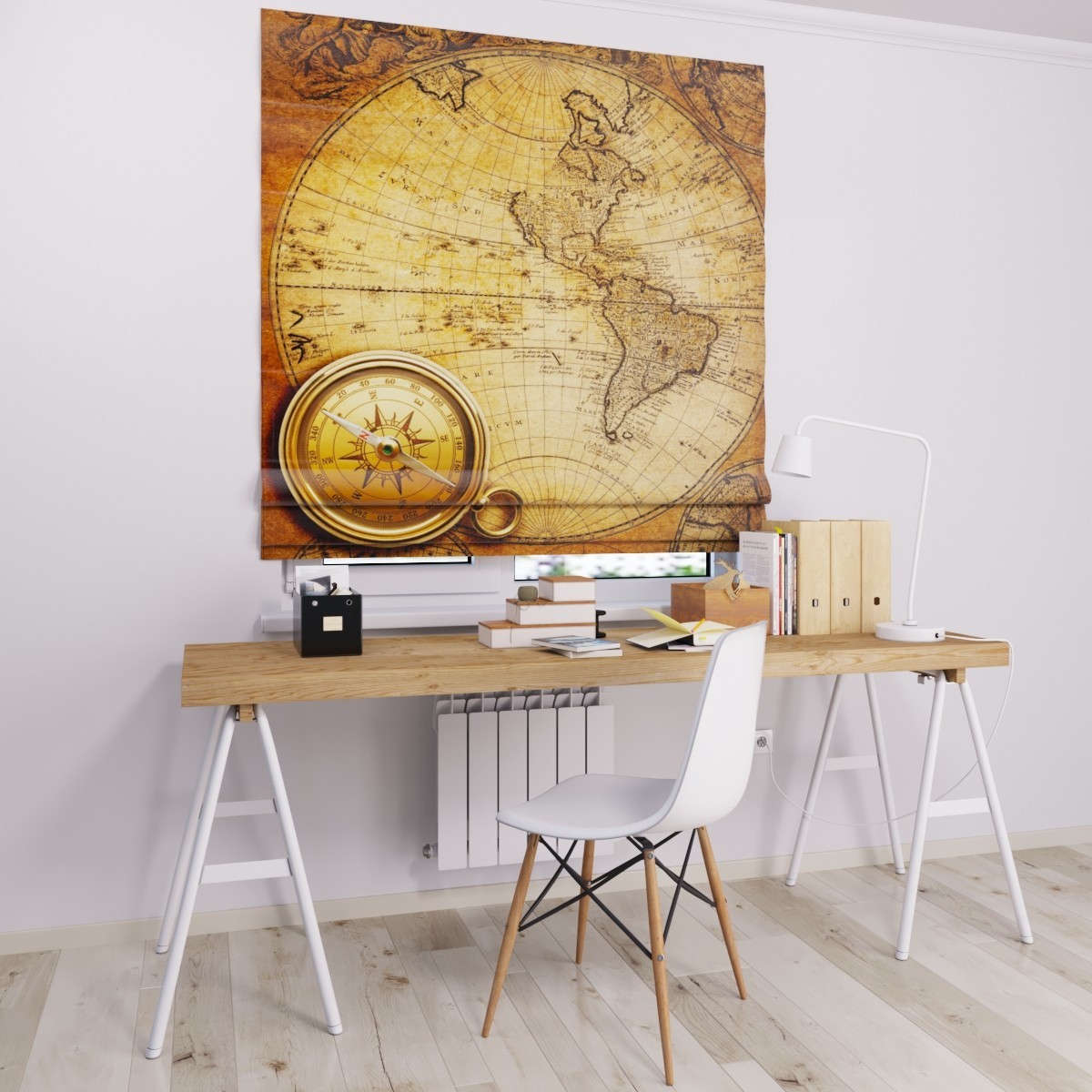 

Римские шторы DECOLIV карта старинная 160*170 см