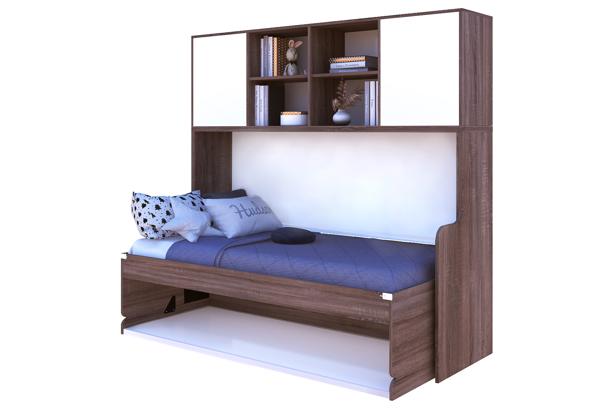 

Стіл-ліжко з антресолями Moon beds SINLINE 90 см х 190 см Дуб