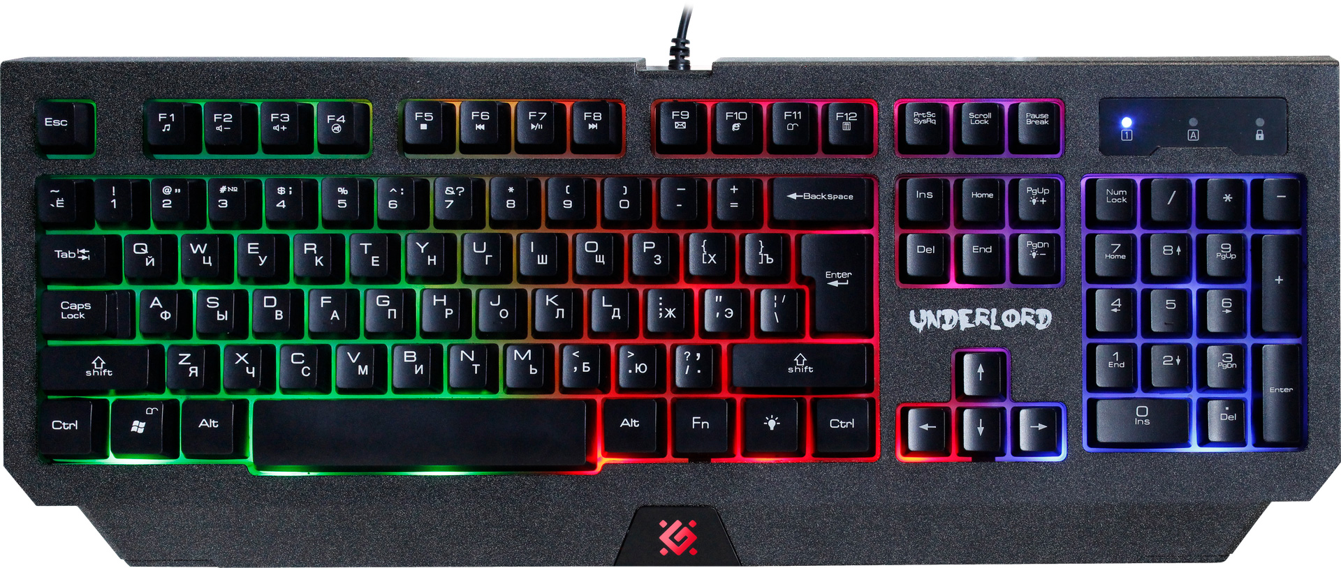 

Клавиатура проводная Defender Underlord GK-340L USB Black (45340)