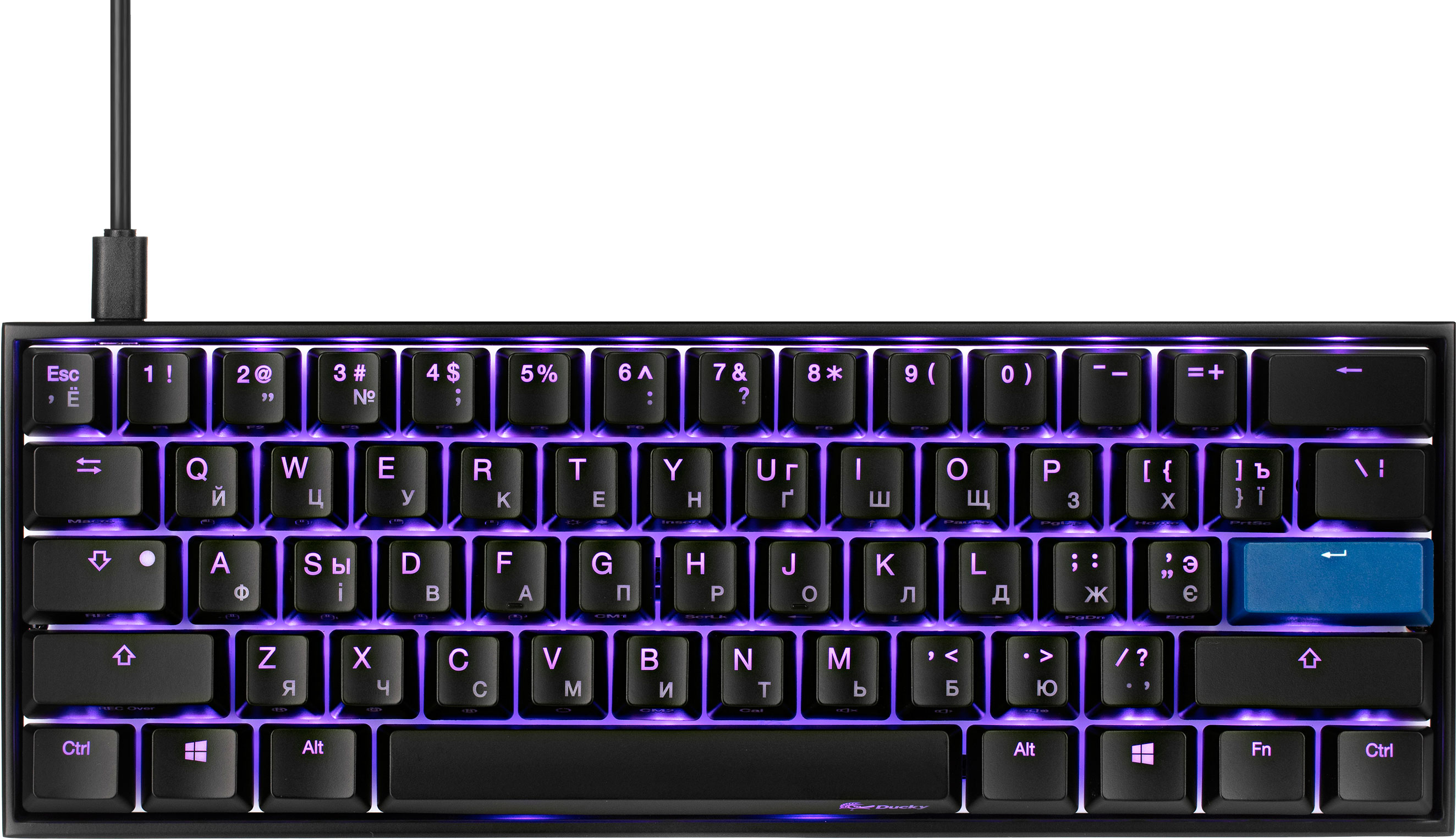 

Клавиатура проводная Ducky Mecha Mini Cherry MX Brown USB (DKME2061ST-BURALAAT1)