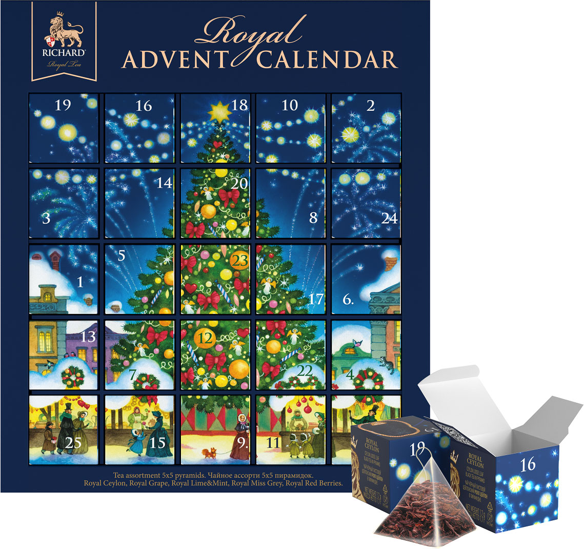 Чайный наборассорти Richard Royal Advent Calendar 25 пирамидок