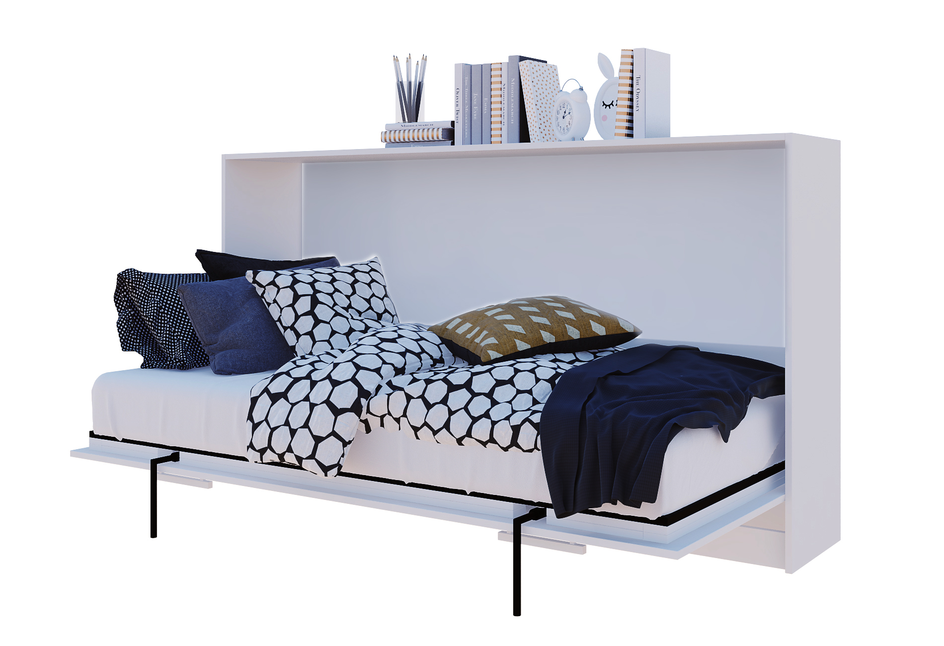 

Шафа-ліжко горизонтальне Moon beds XS 90х200 см Білий/сонома