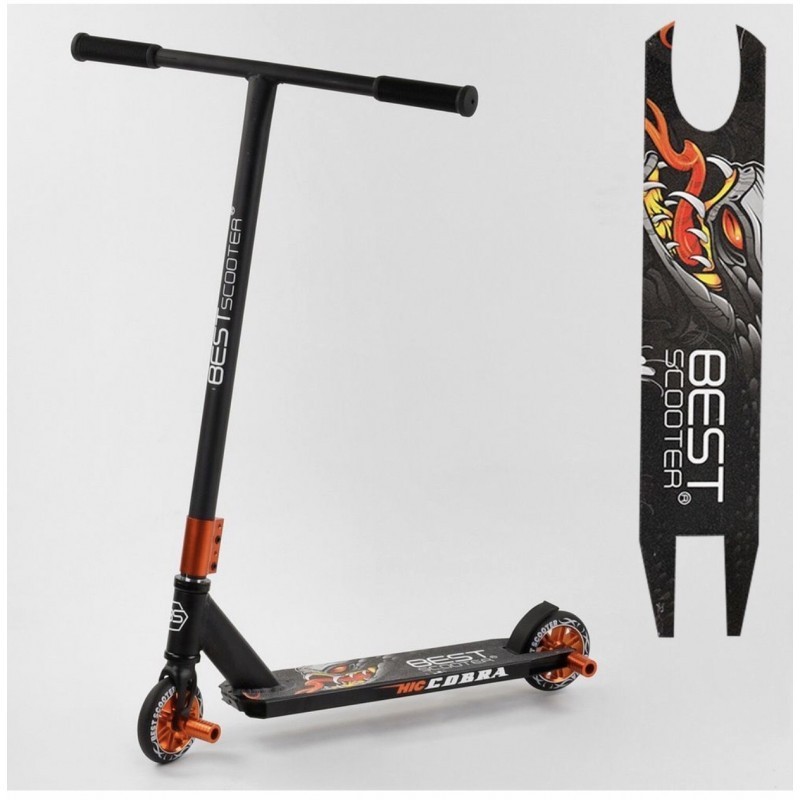 

Самокат трюковый Best Scooter CB-00959 с пегами, до 100 кг, колесо 110 мм, черный бронзовый