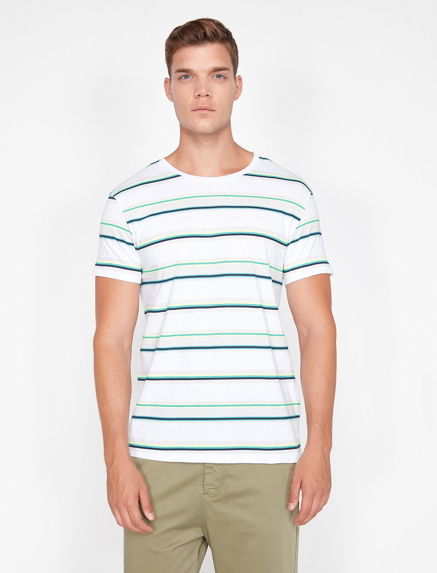 

Футболка Koton 0KAM14733OK-01L M White Stripe