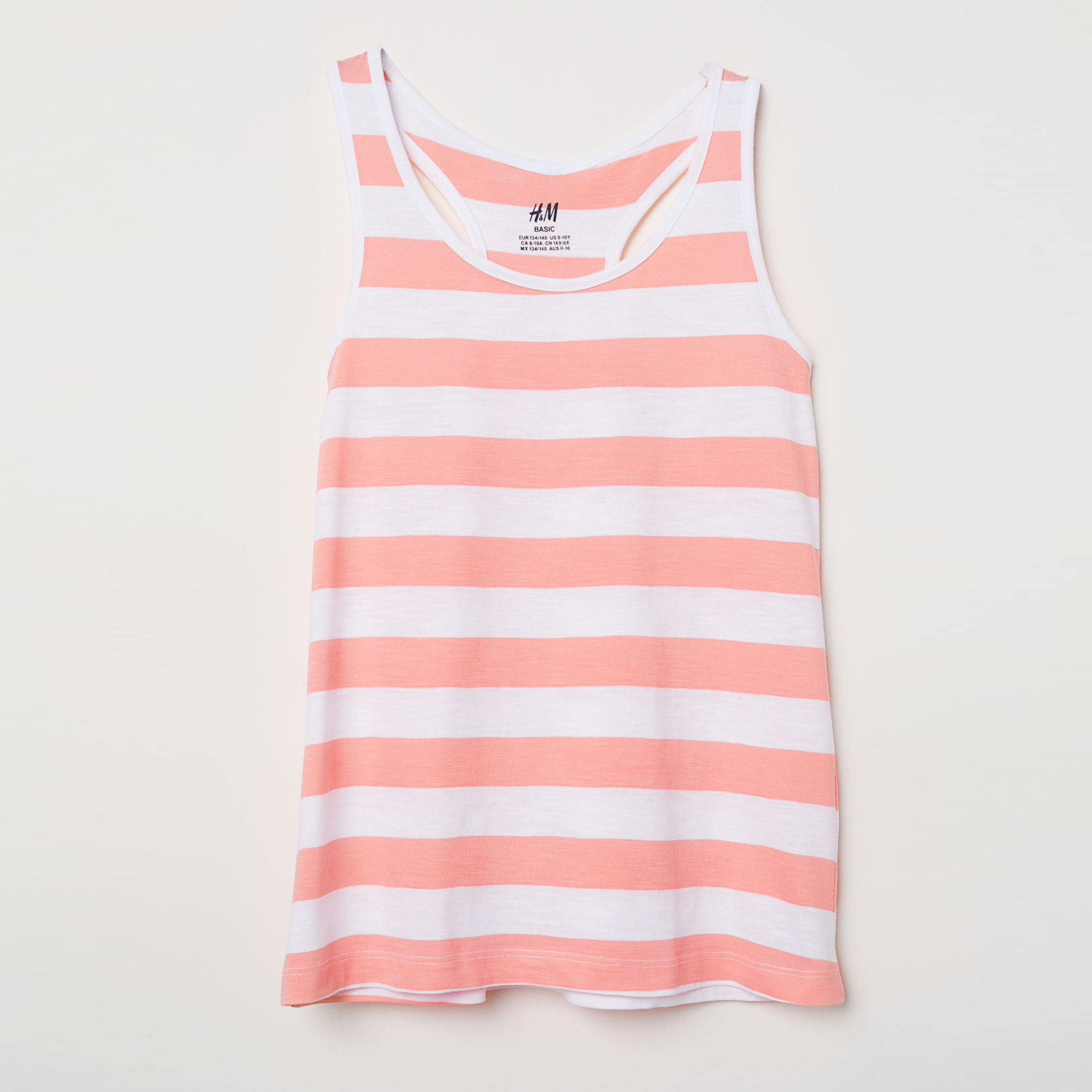

Майка H&M 6539417 146-152 см Белая с розовым