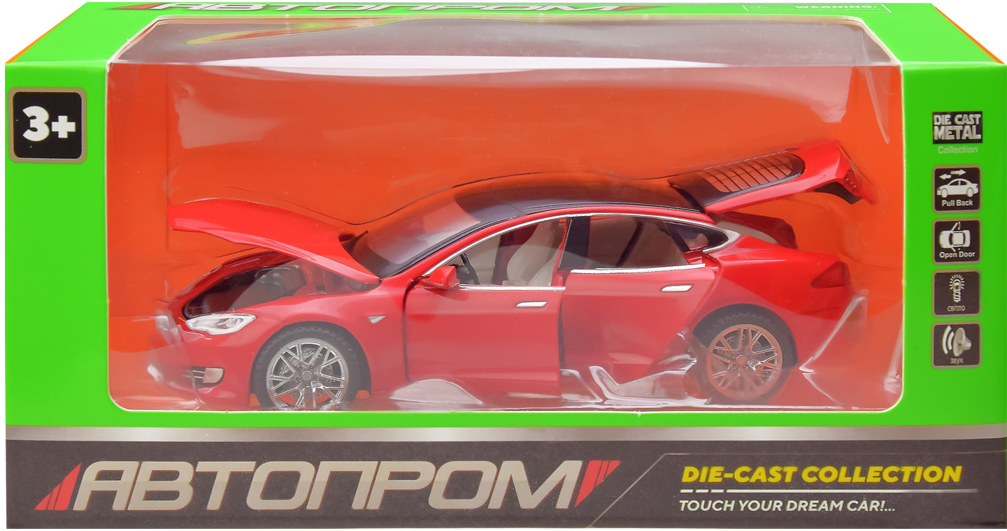 

Машинка Автопром Tesla 1:32 20.5х9х10 см (6614 красный)