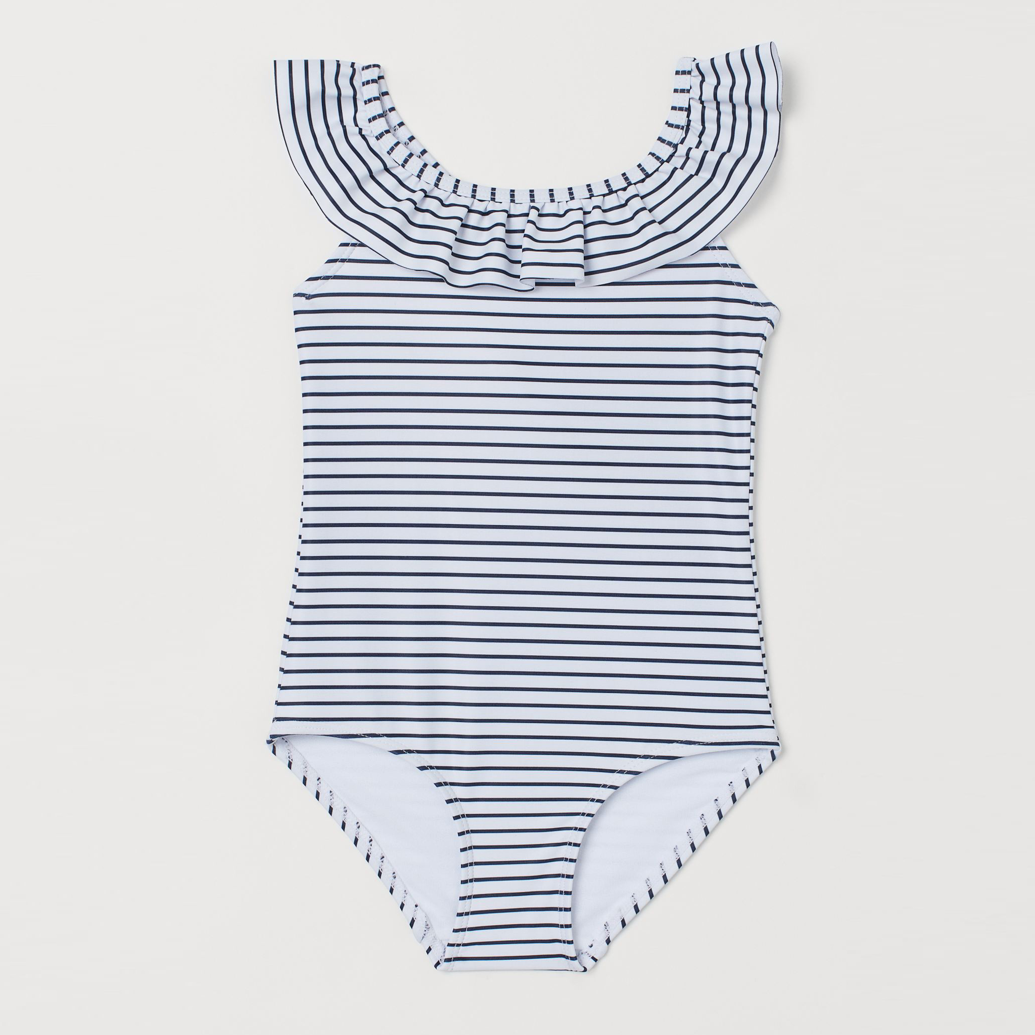 

Купальник H&M 2203-8058081 134-140 см Бело-синий в полоску