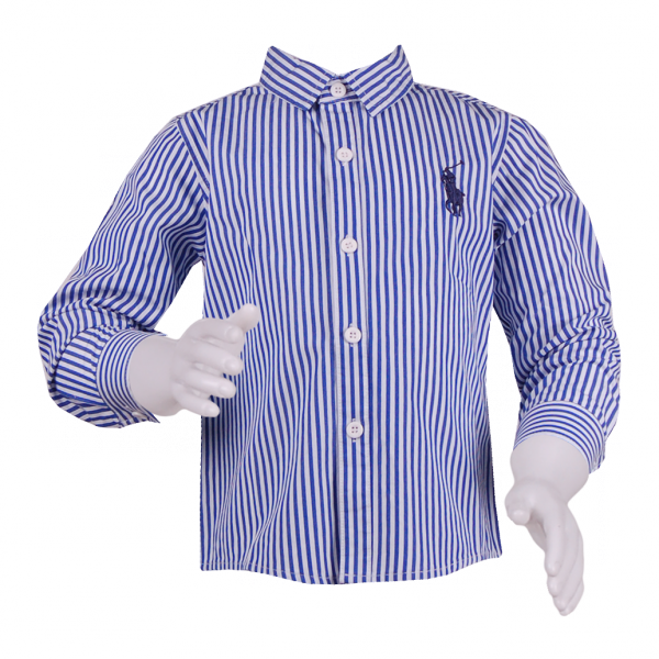 

Полосатая рубашка для мальчика 4 года (104 см) RL 30047-blue голубой цвет