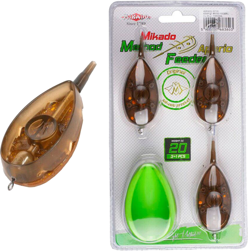 

Набор кормушек Mikado Method-Feeder Aperio Set L 3+1 с формой для наполнения 3х40 г (AMFA03L-SET40)