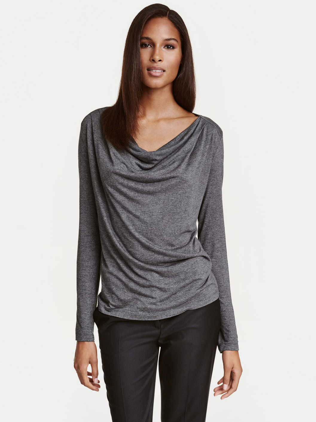 

Лонгслив H&M KK4272874 XS Темно-серый