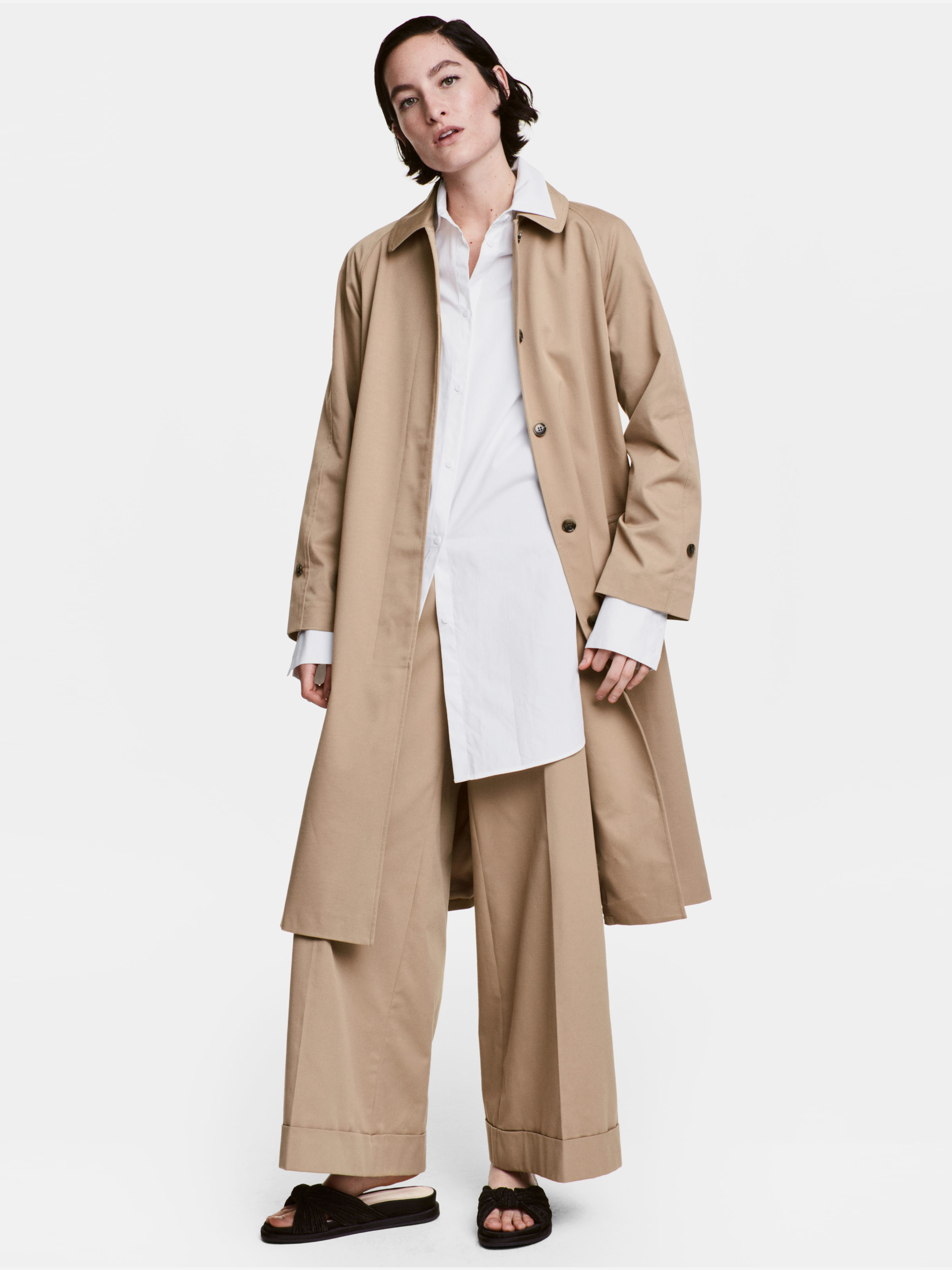 

Плащ H&M 74763495 40 Бежевый