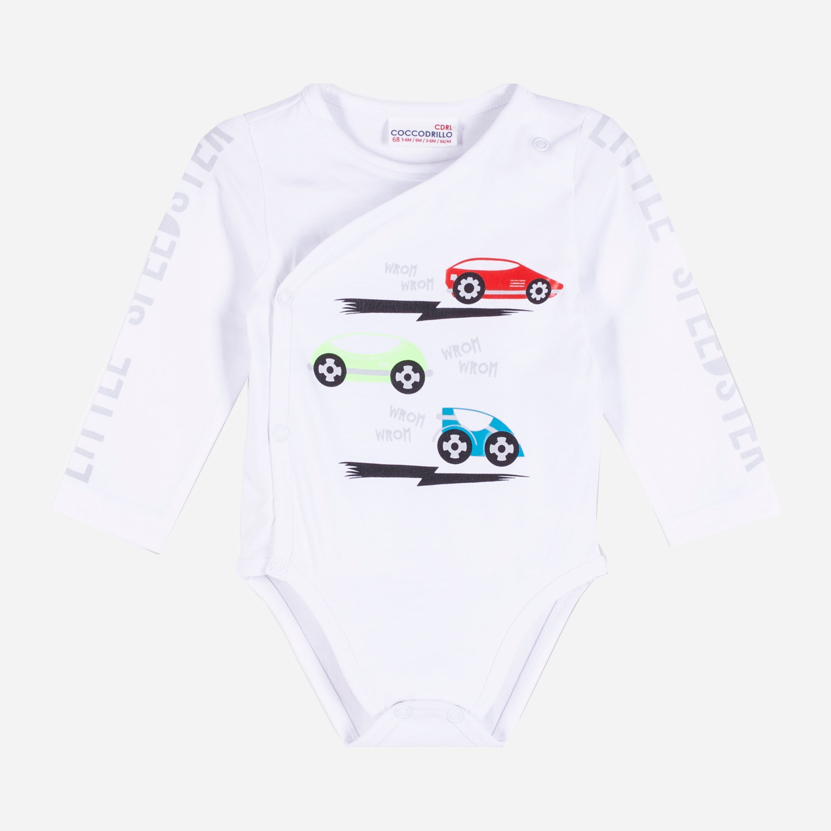 

Боди-распашонка Coccodrillo Little Speedster WC1112601LIT-001 68 см Белая