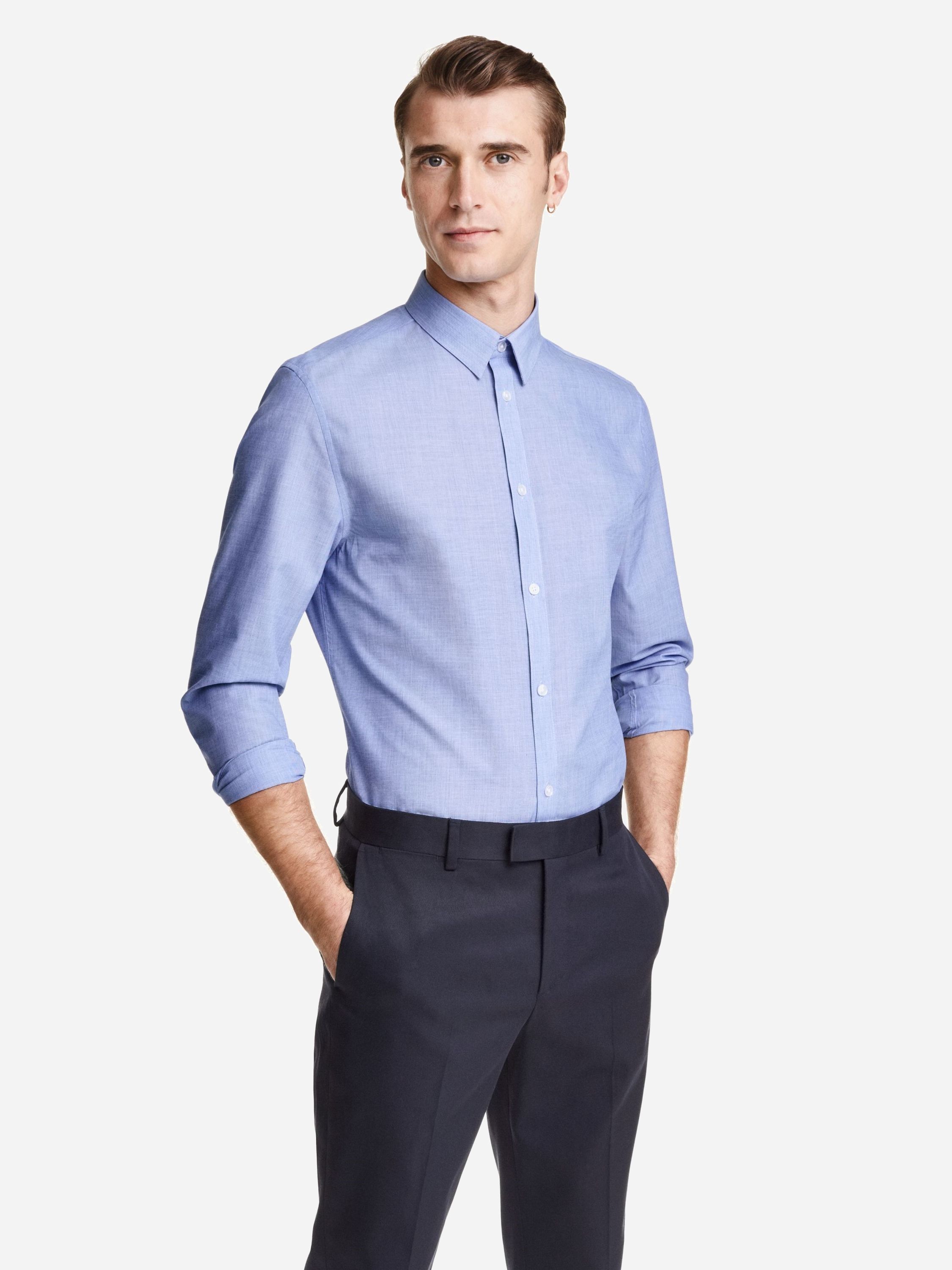 

Рубашка H&M 3402663 M Голубая