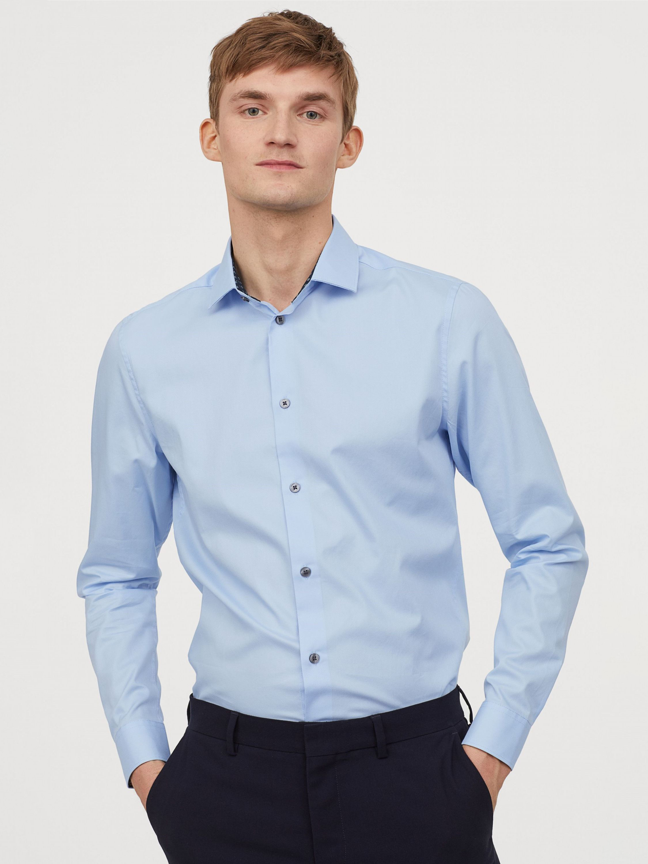 

Рубашка H&M 3951270 S Небесно-голубая