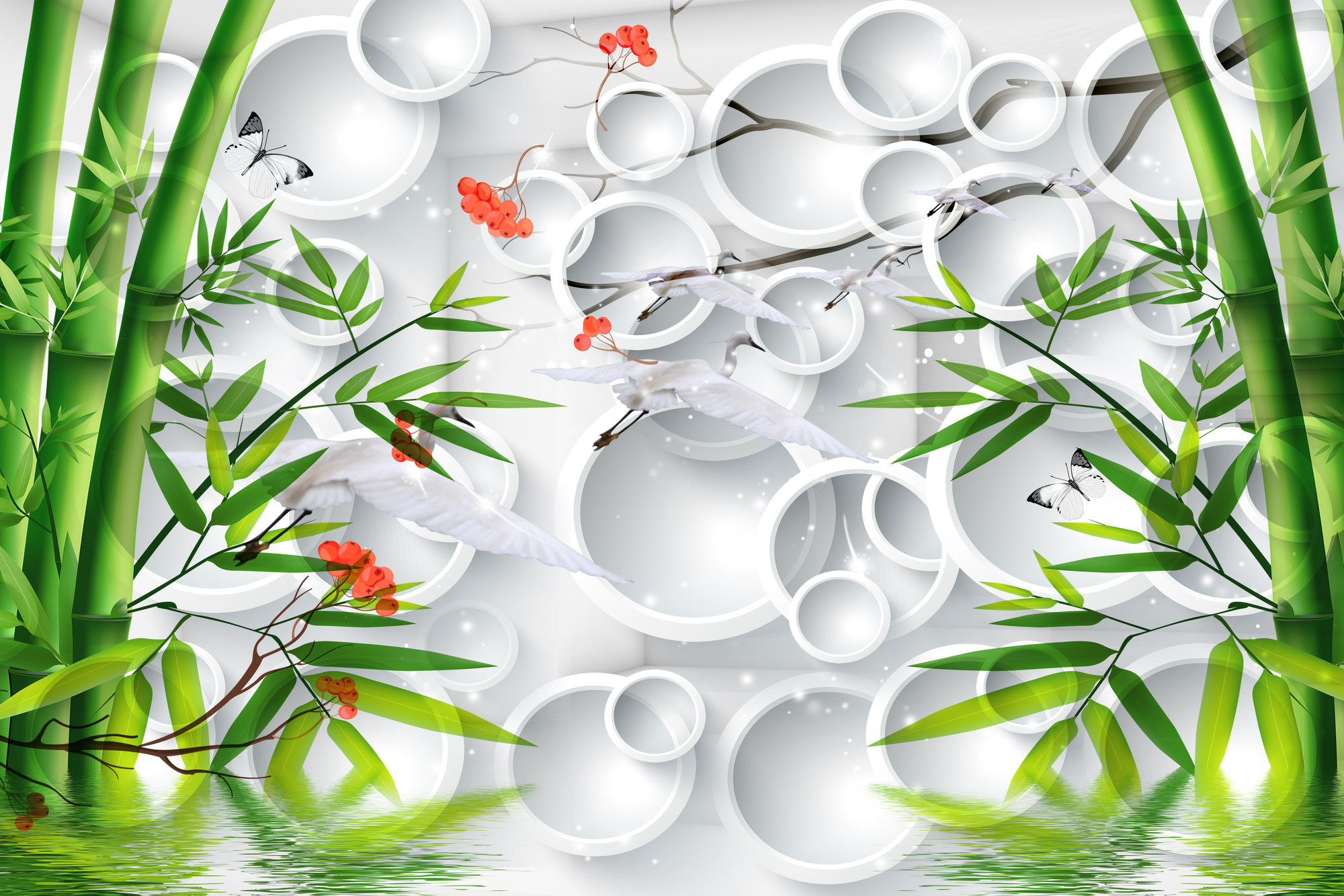 

Фотообои 3D '3D круги' (3295) , Гладь