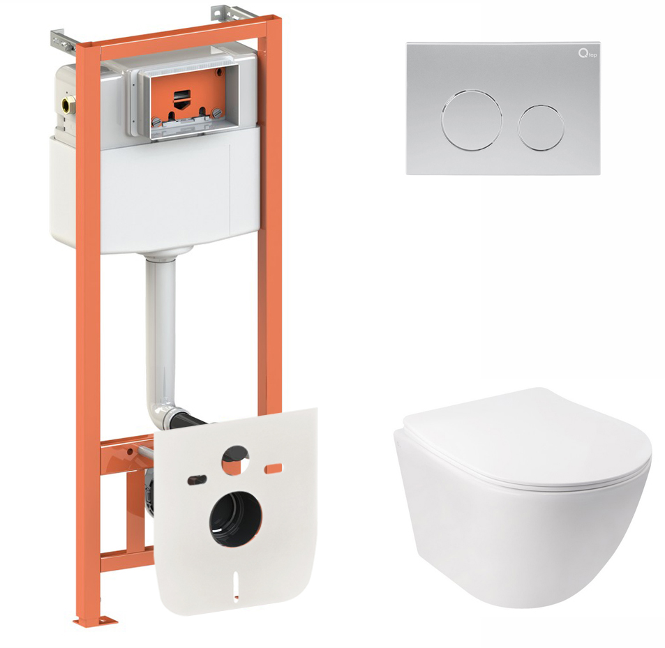 

Инсталляция QTAP Nest QT0133M425 с панелью смыва QT0111M11111SAT + унитаз Jay QT07335176W с сиденьем Soft Close дюропласт