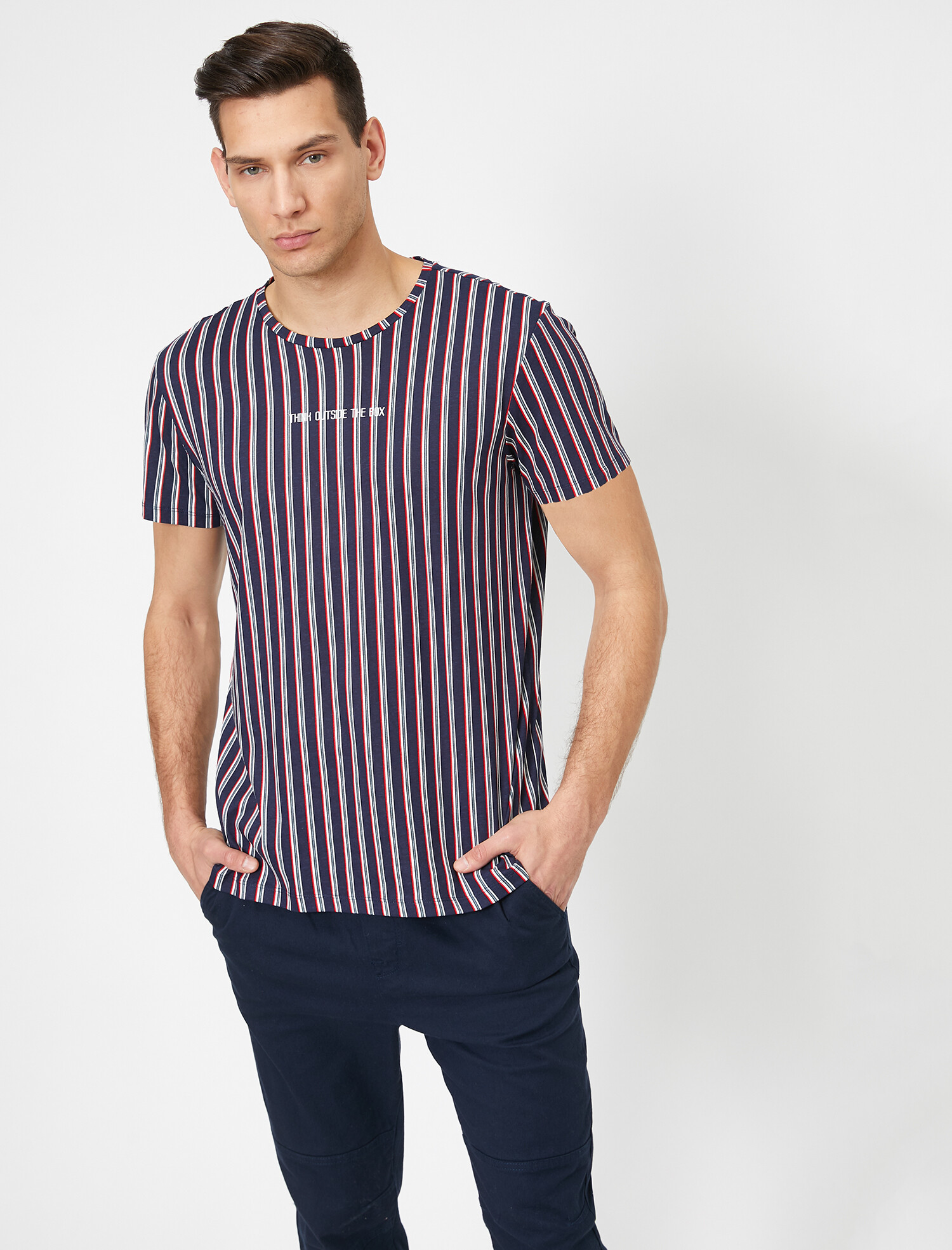 

Футболка Koton 0YAM11780HK-01M L Marine Stripe