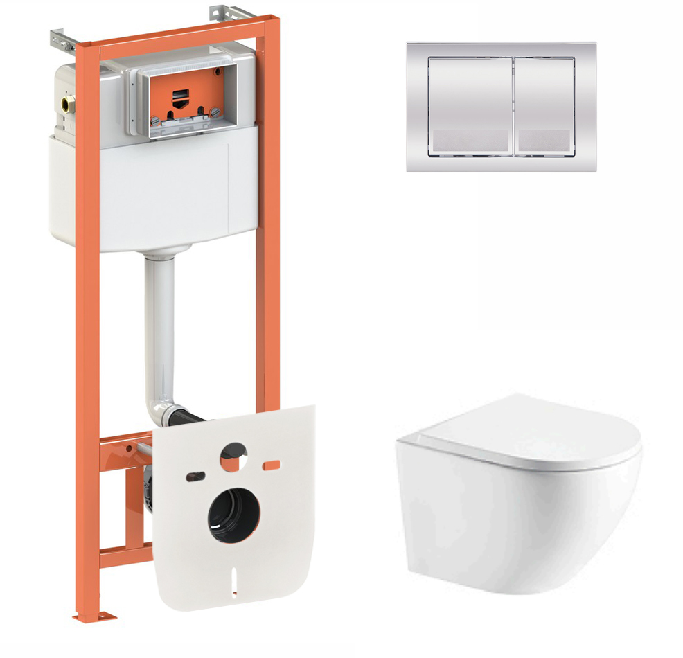 

Инсталляция QTAP Nest QT0133M425 с панелью смыва QT0111M06028CRM + унитаз Robin QT1333046ENRW с сиденьем Soft Close дюропласт