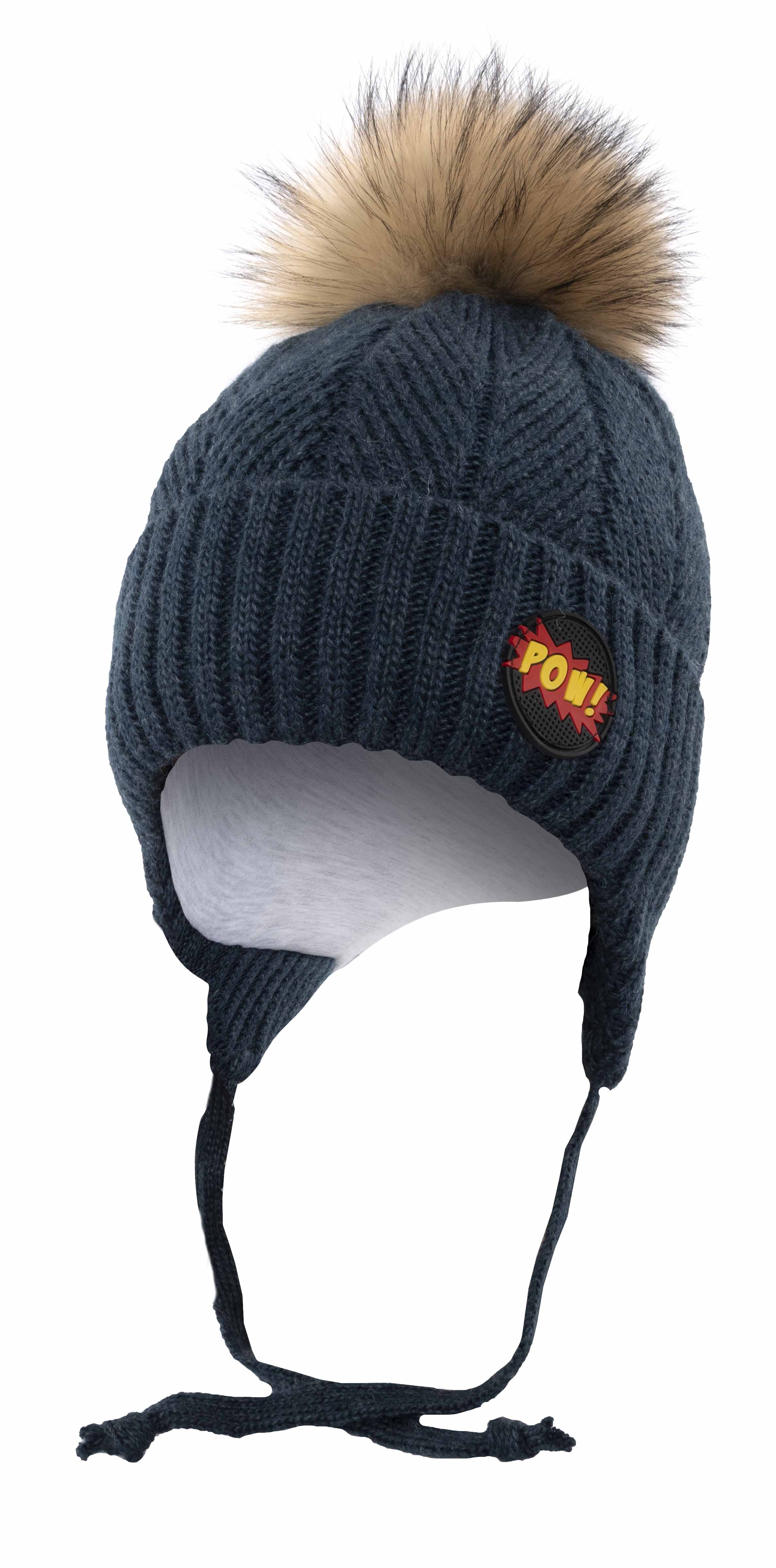 

Зимняя шапка с завязками Elf-kids Джексон 48 см Темно-синяя