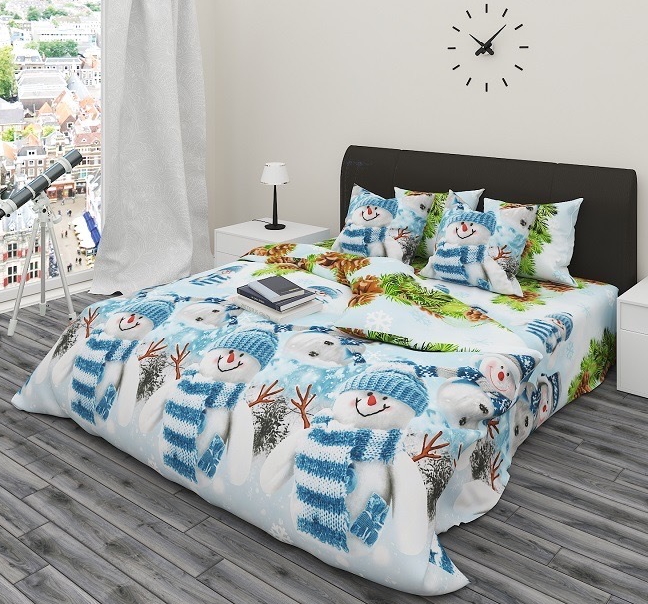 

Простынь MirSon Бязь Premium 17-0266 Snowman 180x220 см