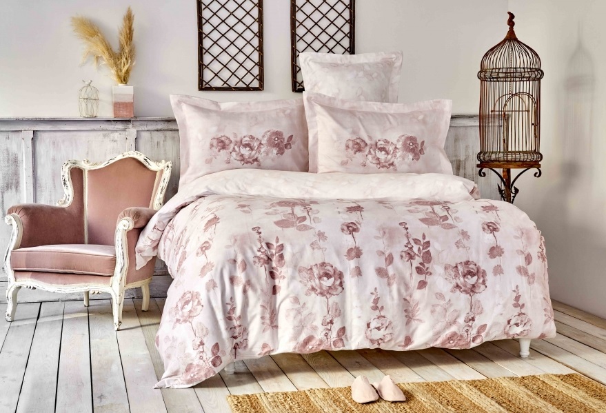 

Комплект постельного белья Karaca Home Сатин Roses Pudra 200x220 (svt-2000022261616)