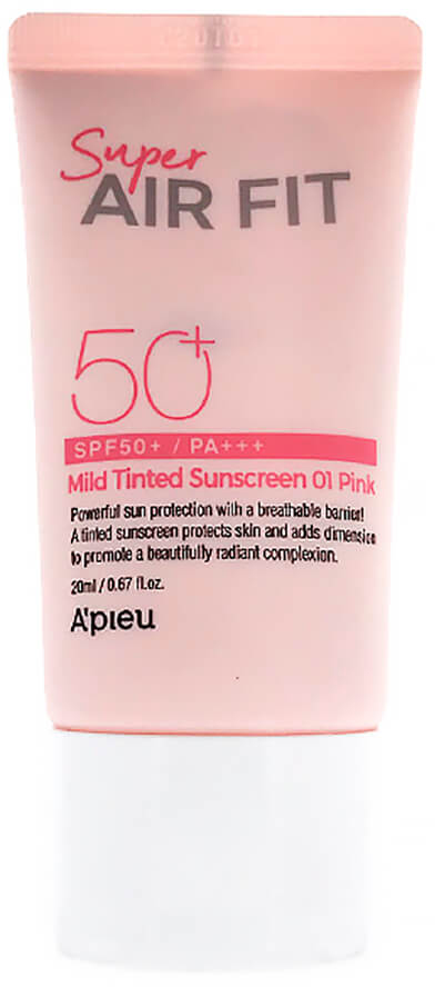 Акція на Солнцезащитный тонирующий крем A'pieu Super Air Fit Mild Tinted Sunscreen SPF50+ PA+++ 50 мл (8809643530538) від Rozetka UA