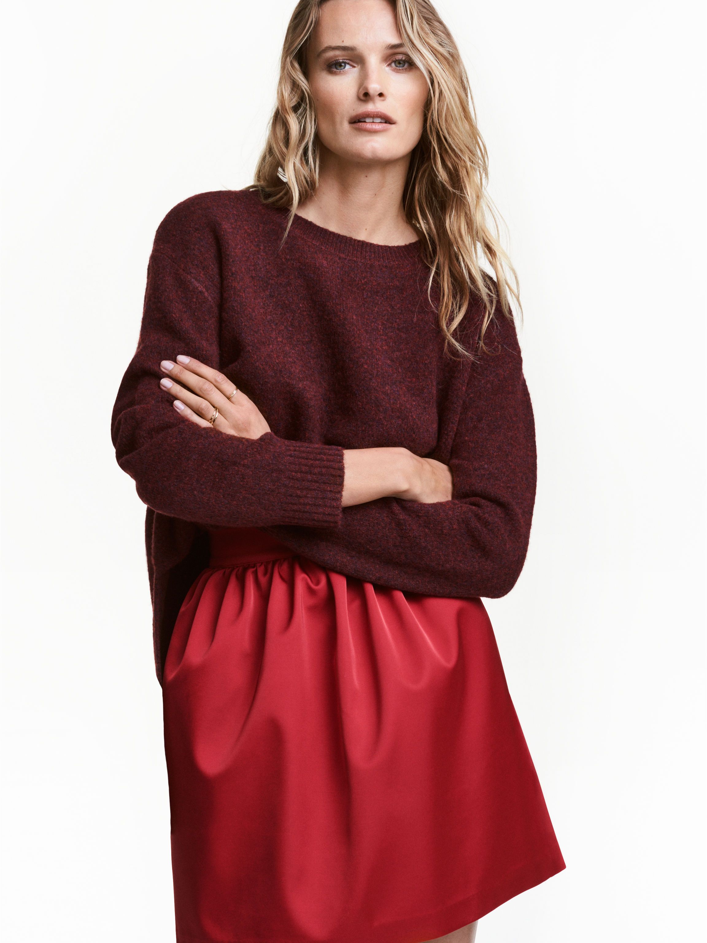 

Юбка H&M 4231124 44 Темно-красная