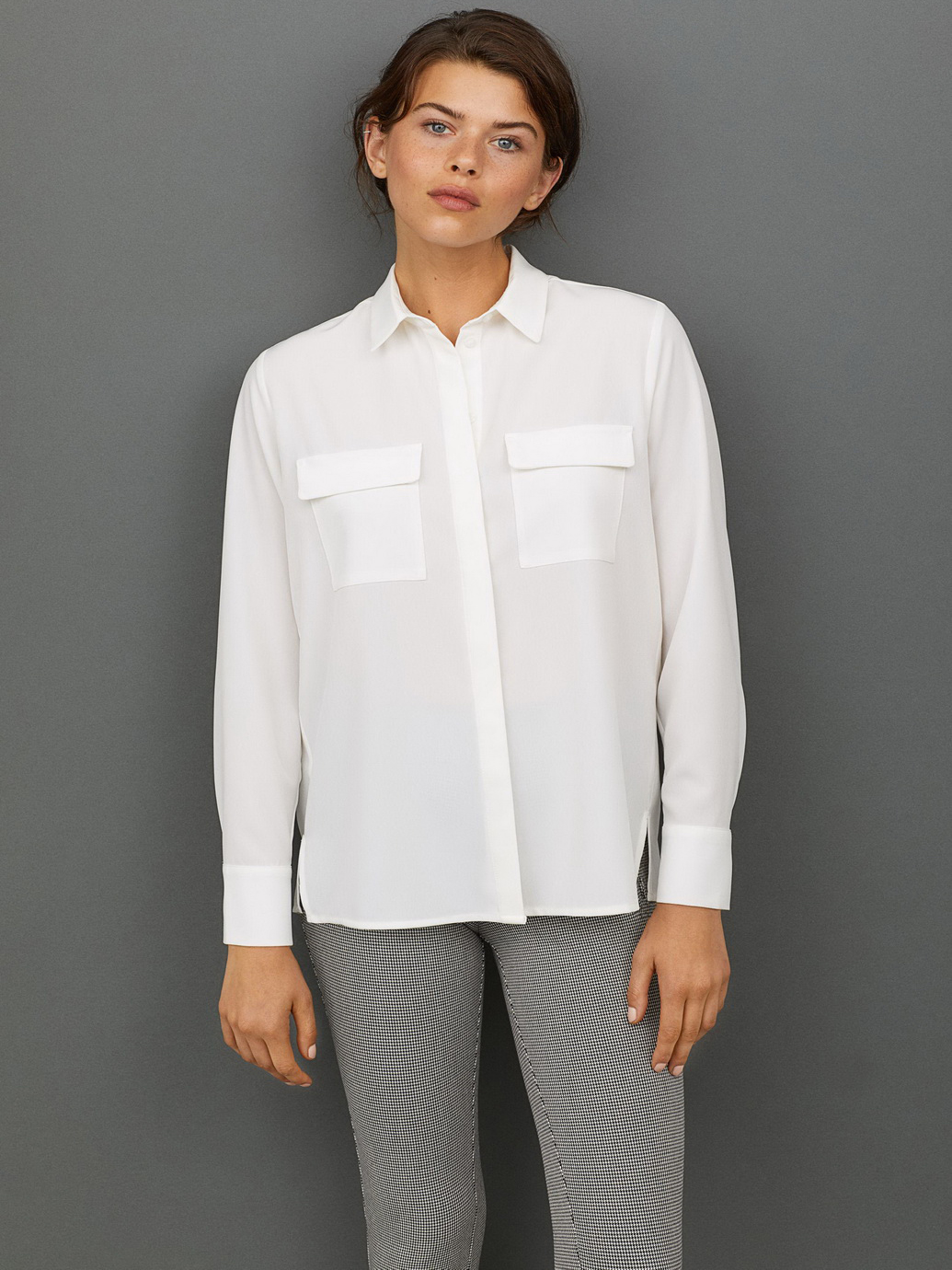 

Блузка H&M 0662328-8  Белая, Блузка H&M 0662328-8 38 Белая