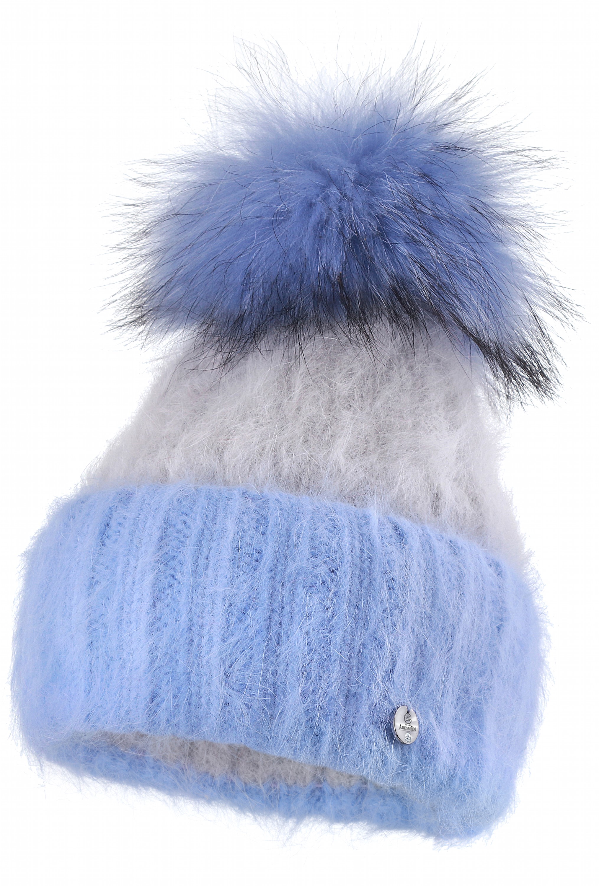 Акция на Зимняя шапка Anmerino Alisa-2 56-58 см Голубая с серым (4823051614121) от Rozetka UA