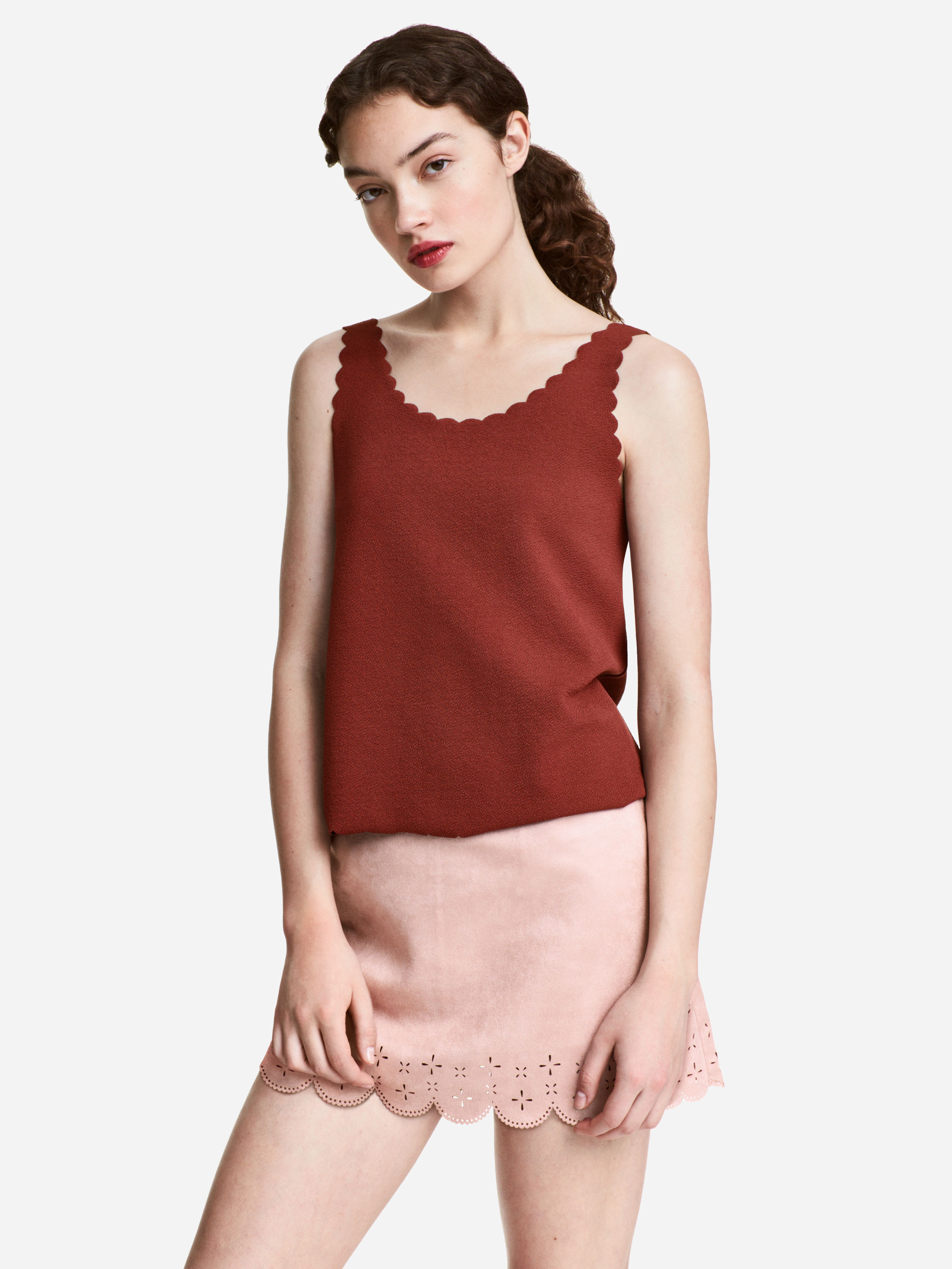 

Топ H&M 4096836 S Темно-красный