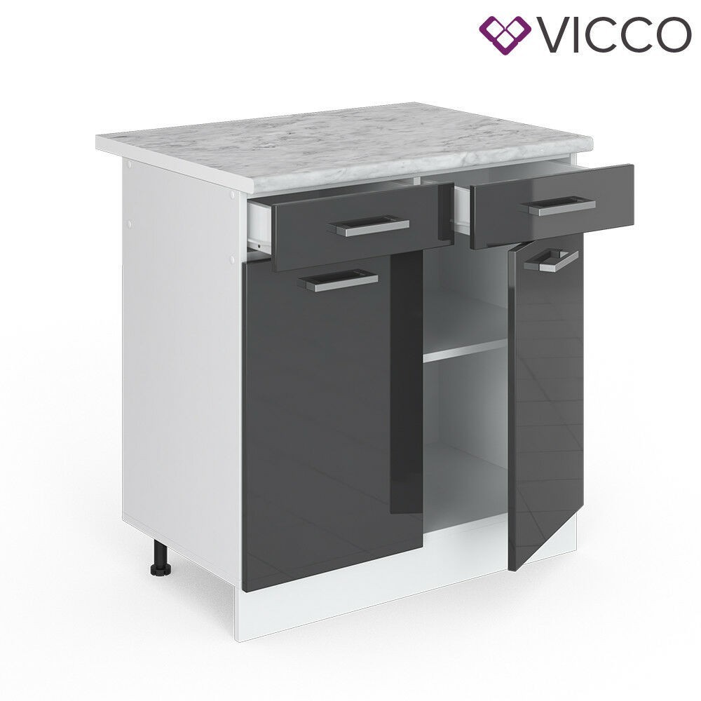 

Нижняя кухонная тумба 2 ящика, Vicco 80х46, антрацит