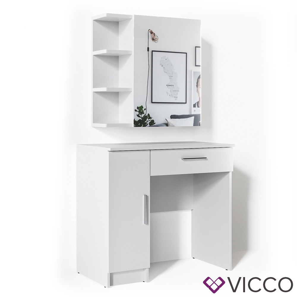 

Туалетный столик Vicco Fynnia + зеркальный шкаф, белый