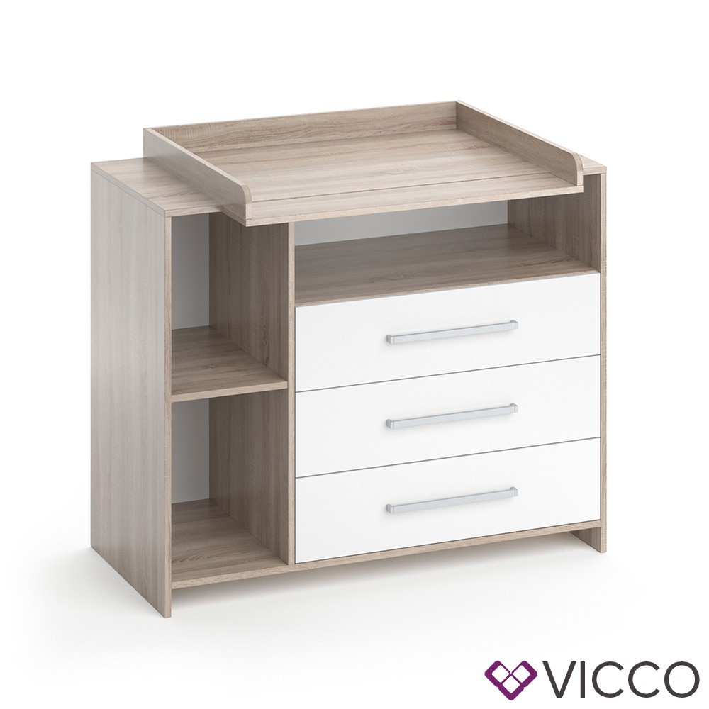 

​Комод для пеленания Vicco Oskar Baby, белый сонома