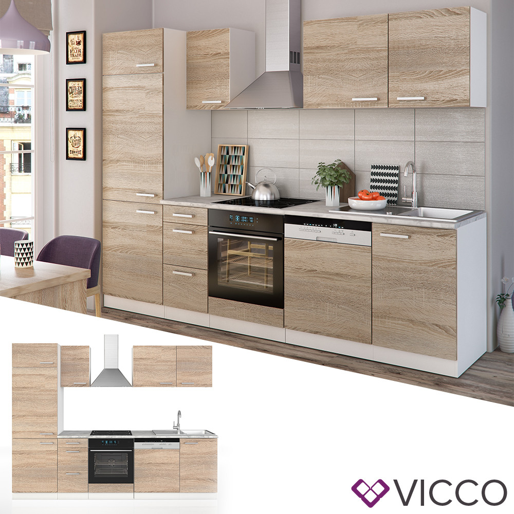

Готовая кухня Vicco Optima, 270 см, сонома