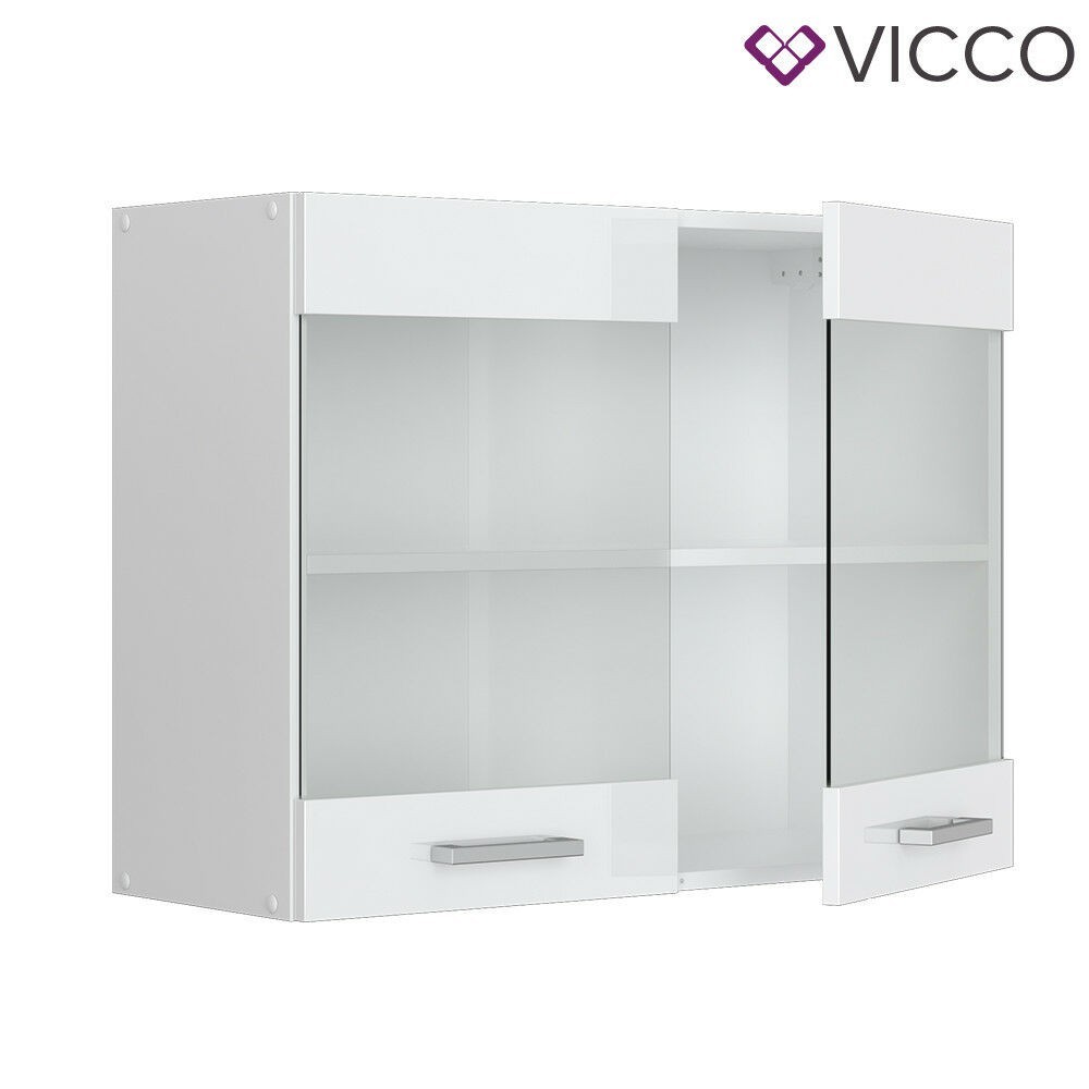 

Кухонный стеклянный шкаф, модуль Vicco 80х31, белый