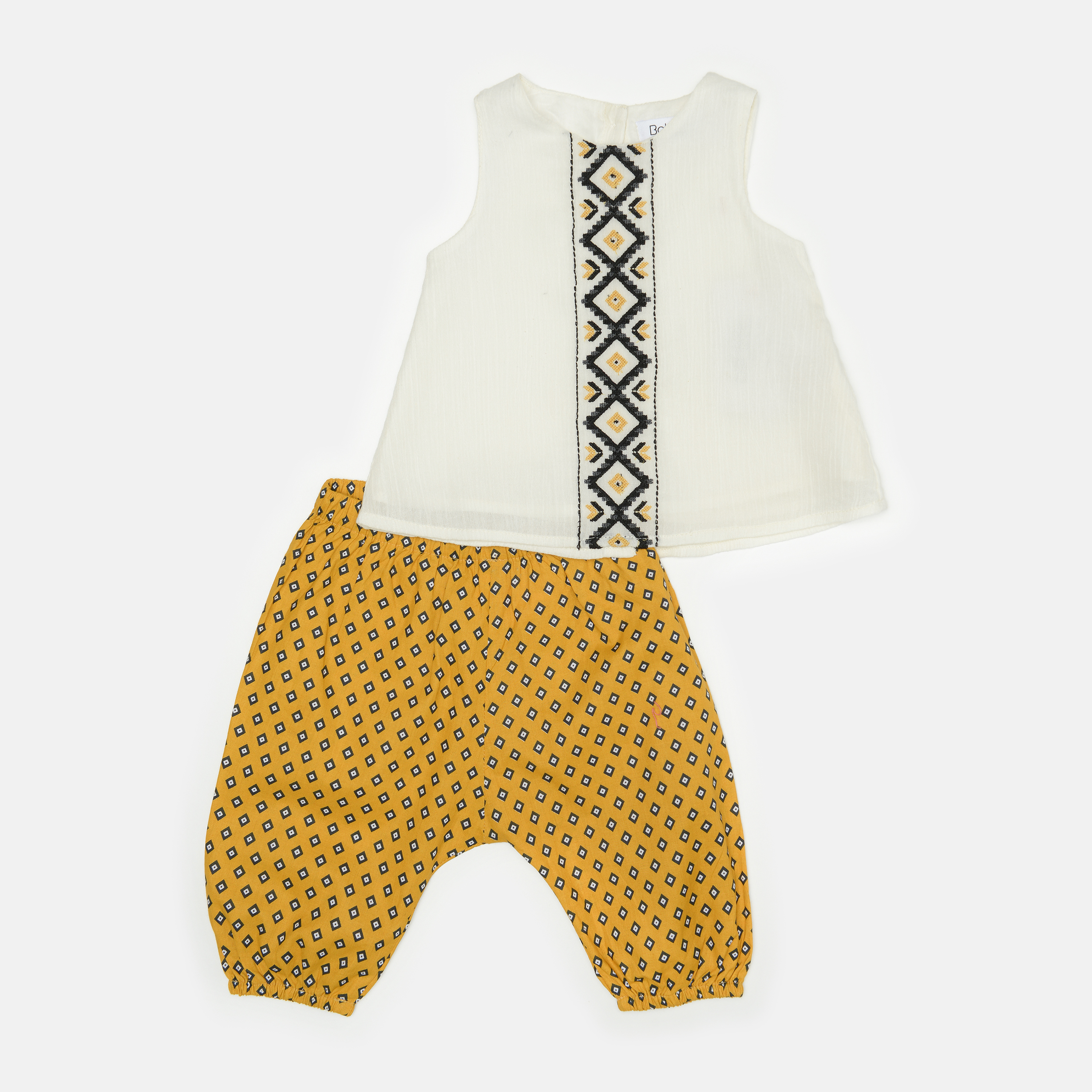 

Костюм (майка + бриджи) Minoti Tribal 8 2337 56-62 см Кремовый и горчичный