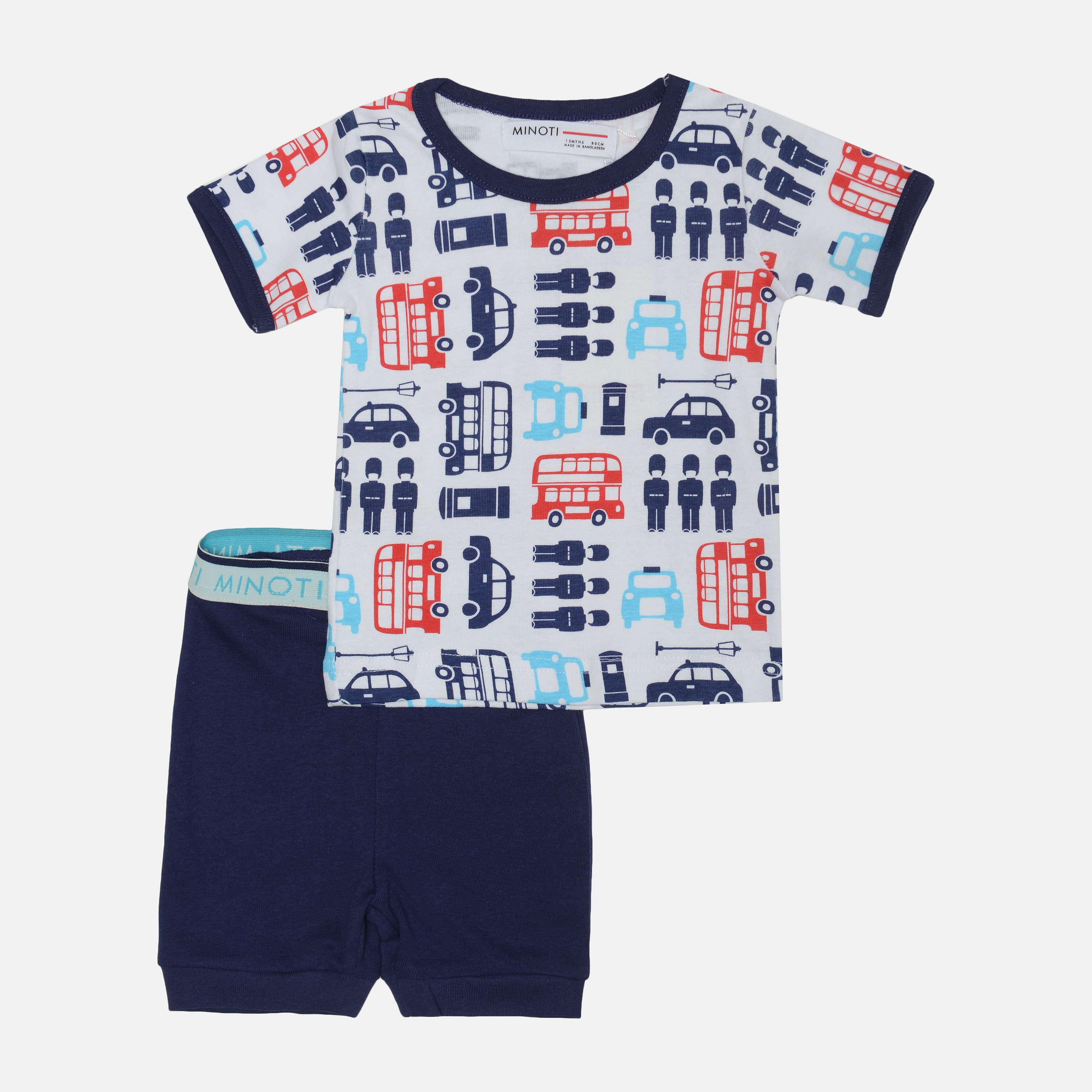 

Пижама (футболка + шорты) Minoti London 2 3273 74-80 см Синяя