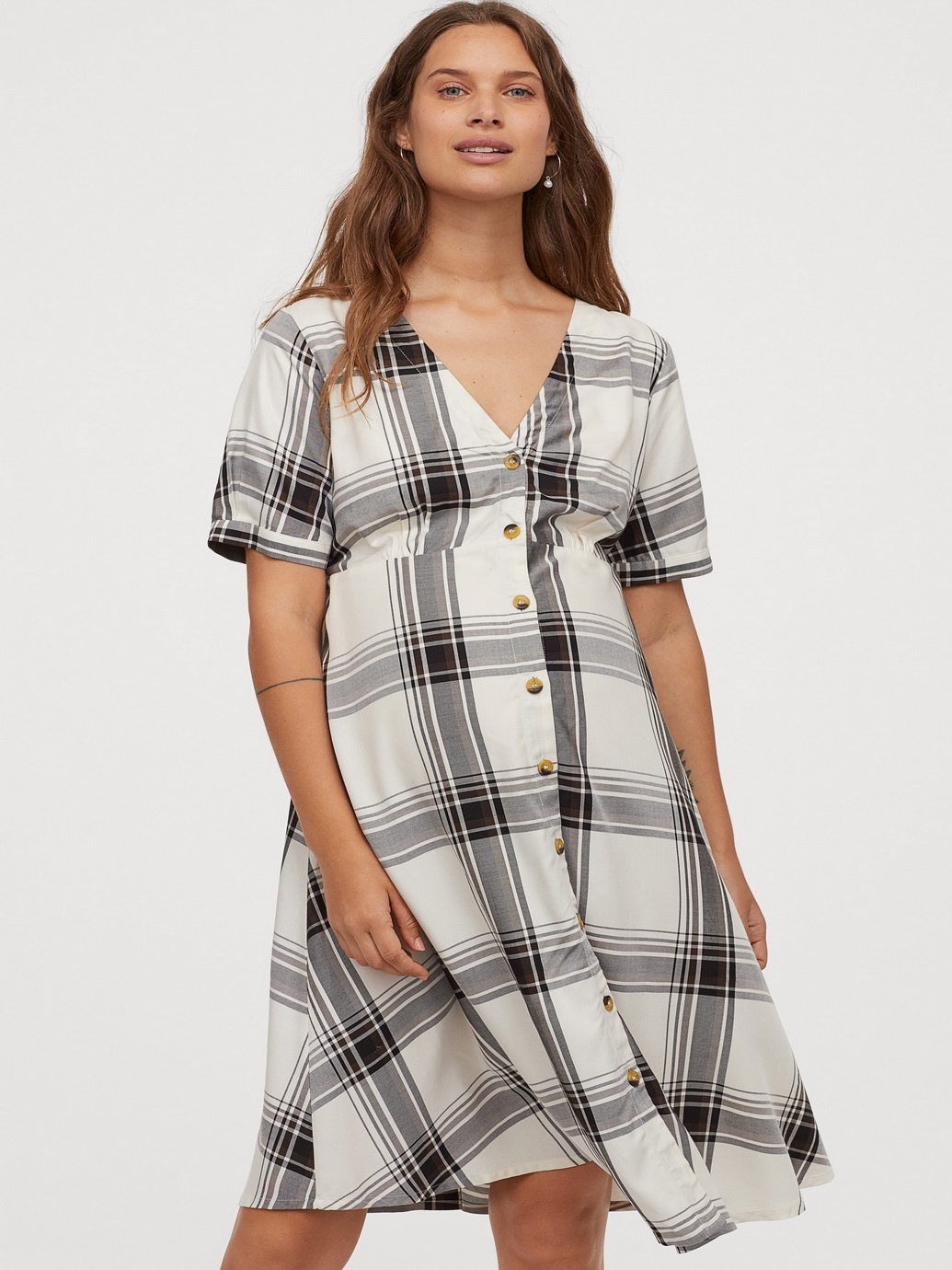 

Платье для беременных H&M Mama 0756782-0 L Белое