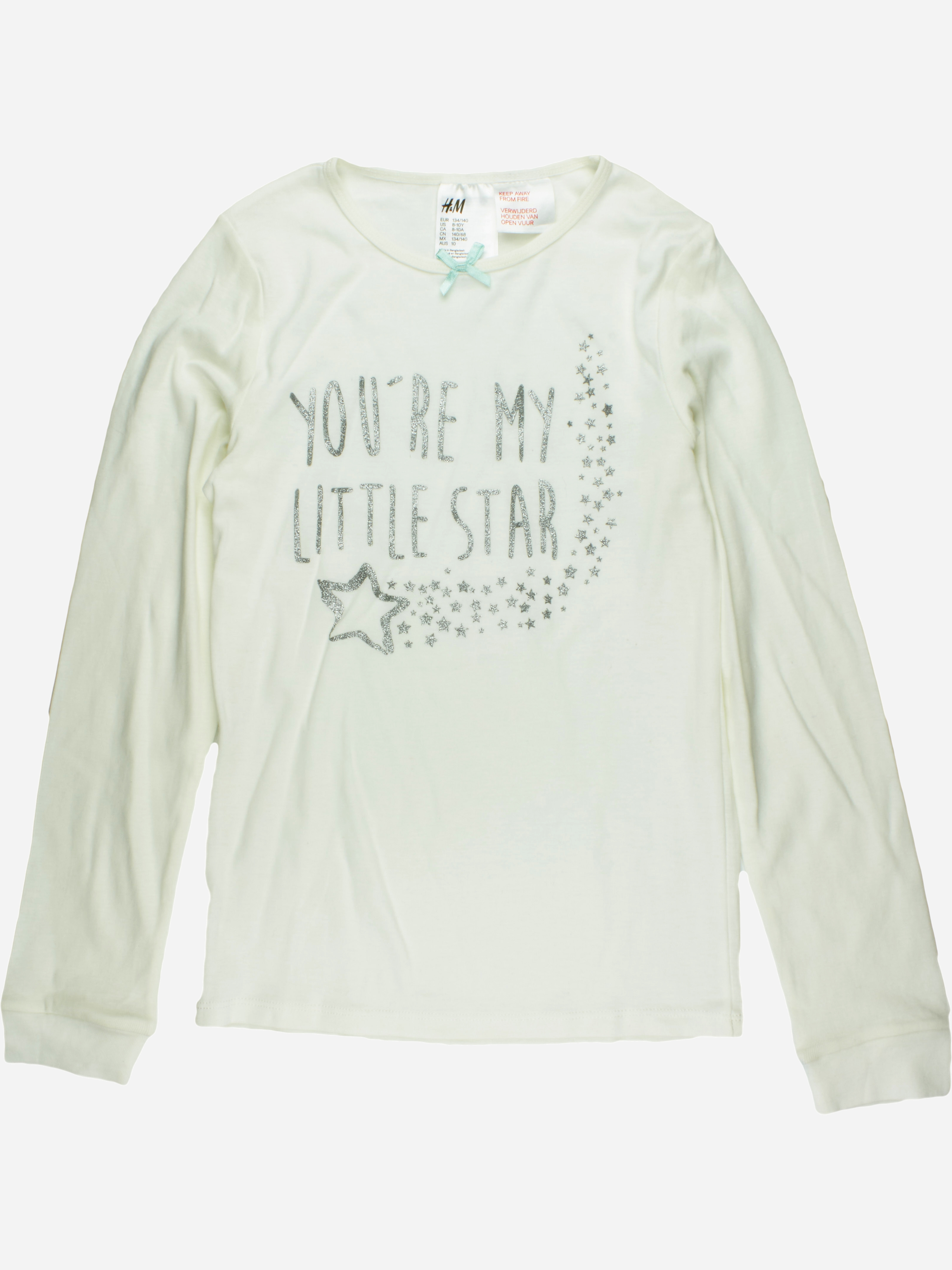 

Футболка с длинными рукавами H&M 0454128 134-140 см Белая