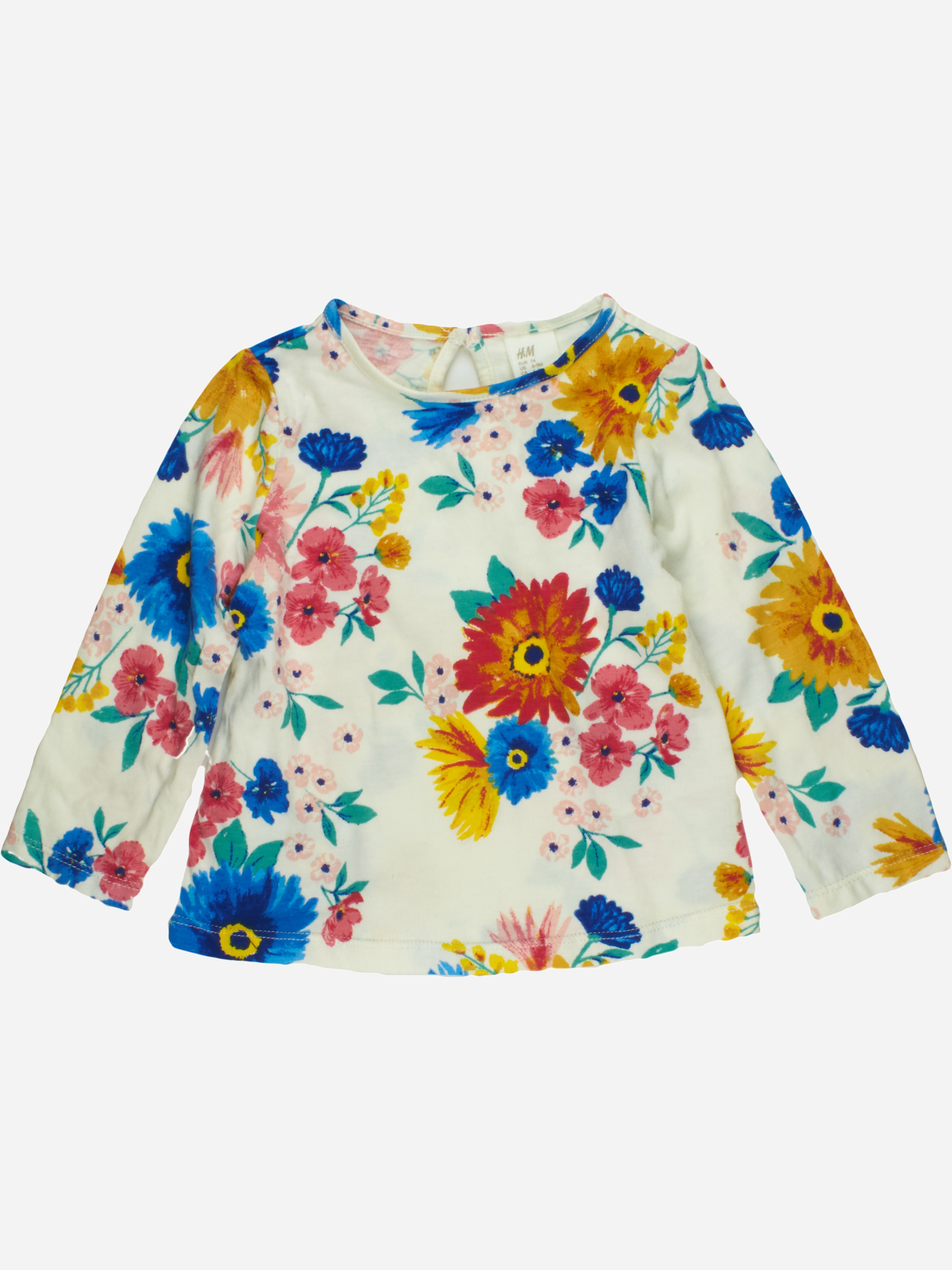 

Футболка с длинными рукавами H&M 0629828 74 см Комбинированная