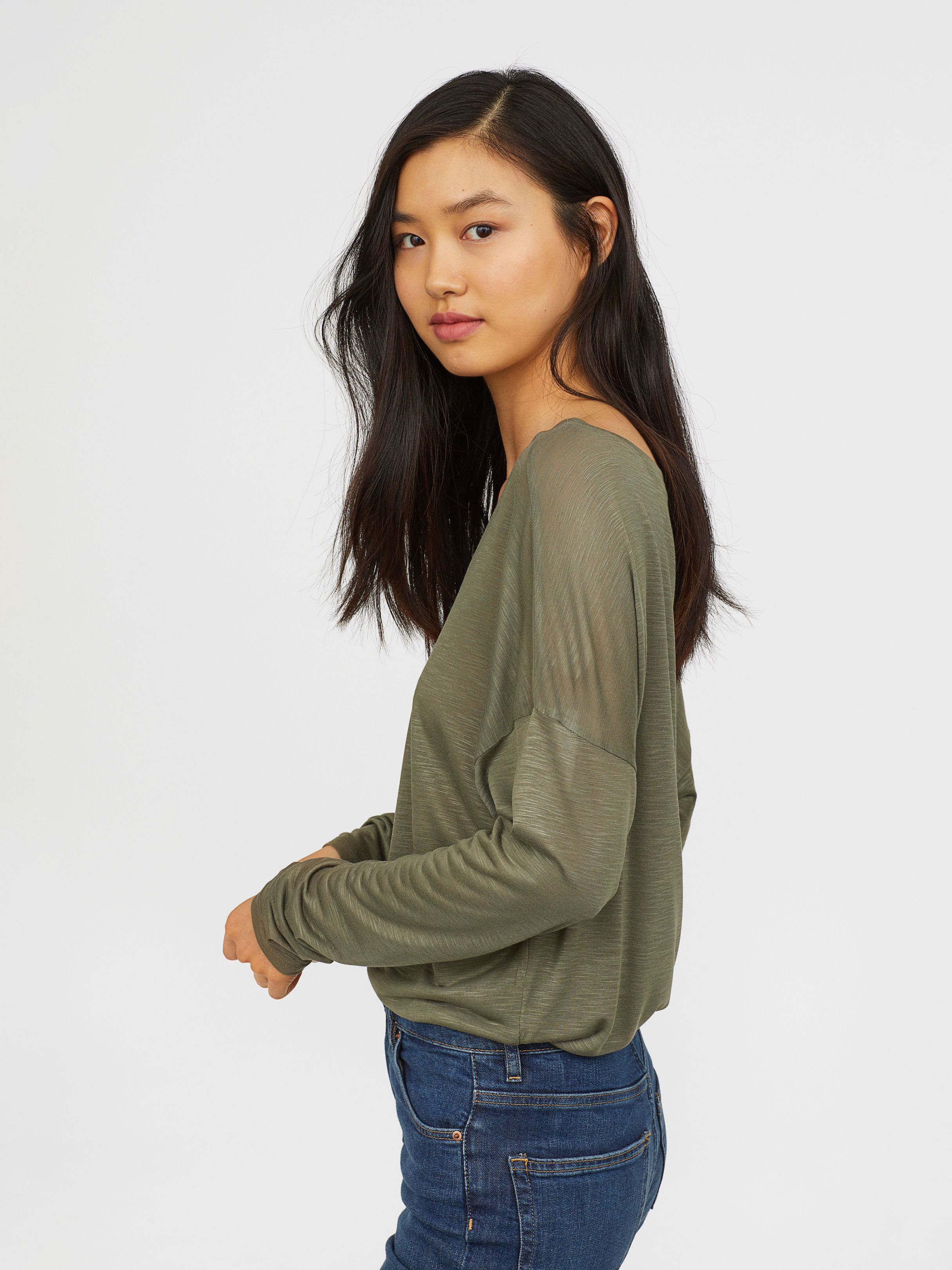 

Лонгслив H&M 3488707-ACUW L Зеленый
