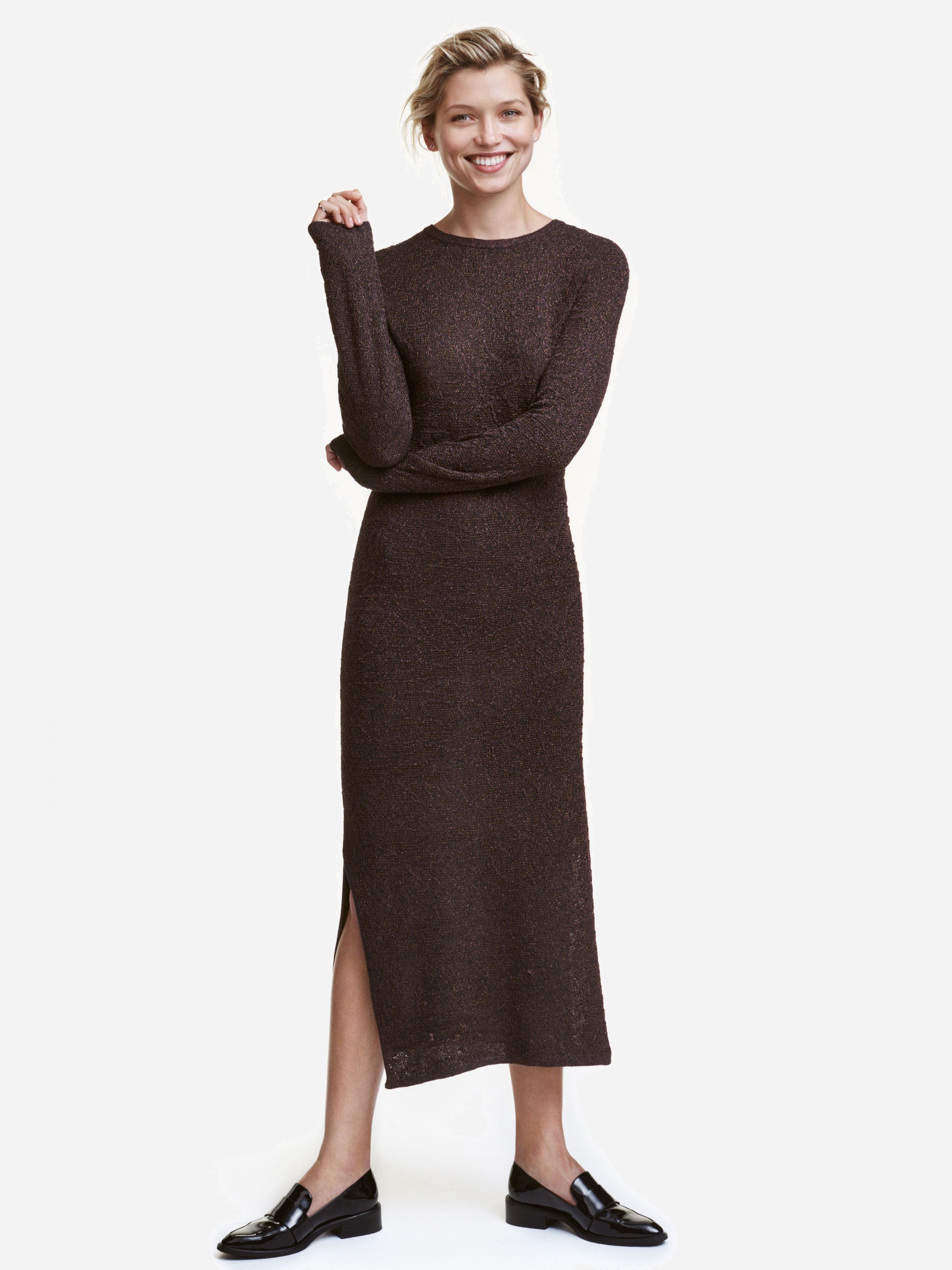 

Платье H&M 4230074-ACFH S Темно-синее с золотистым